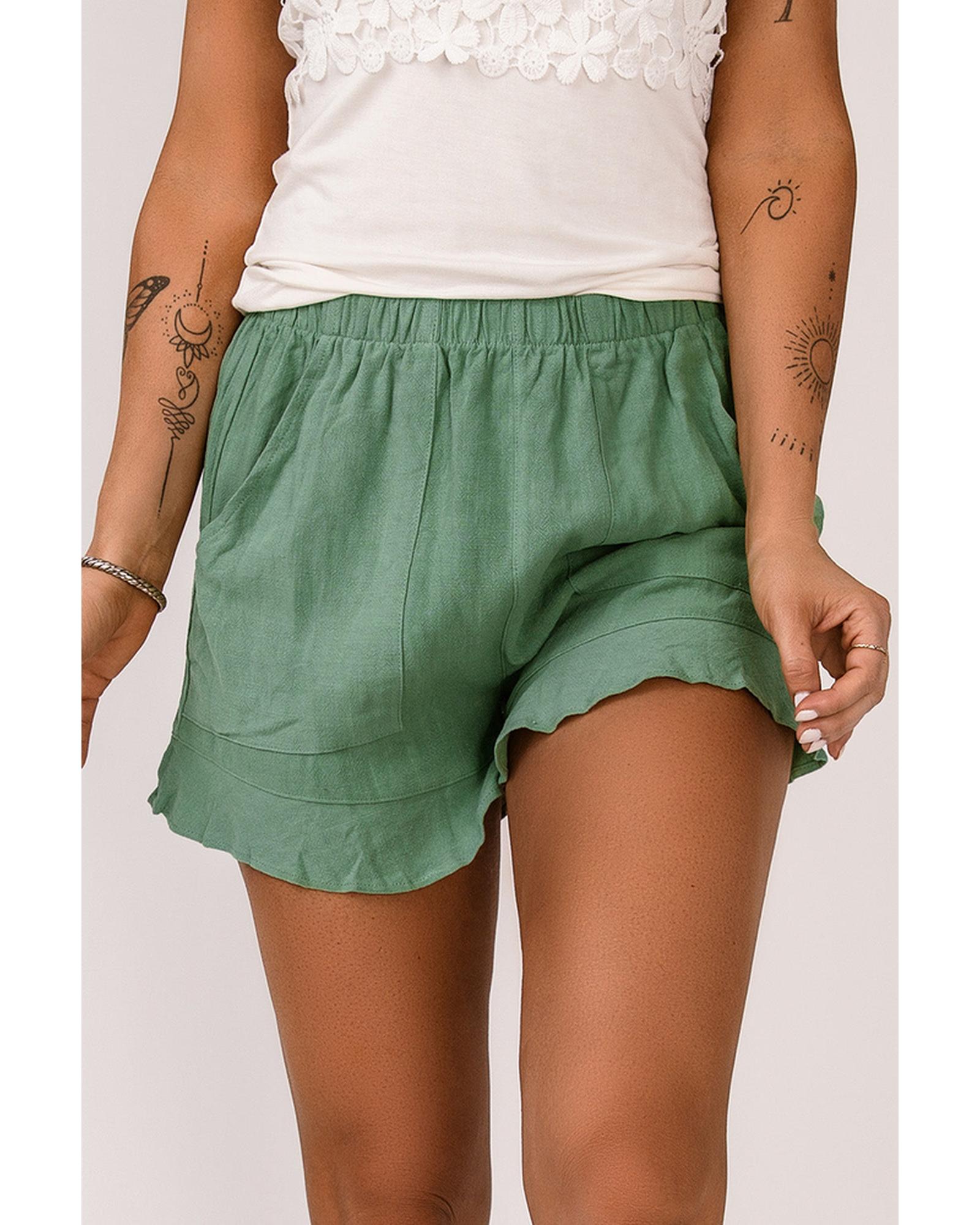 Azura Exchange High Waist Ruffle Shorts with Pockets - S