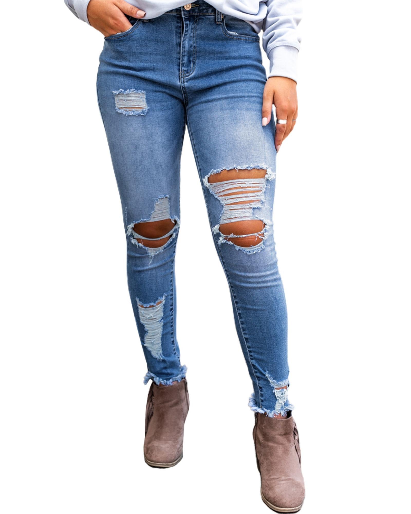 Azura Exchange Distressed Skinny Jeans - S