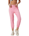 Azura Exchange Acid Wash Elastic Cuffed Jeans - 8 US