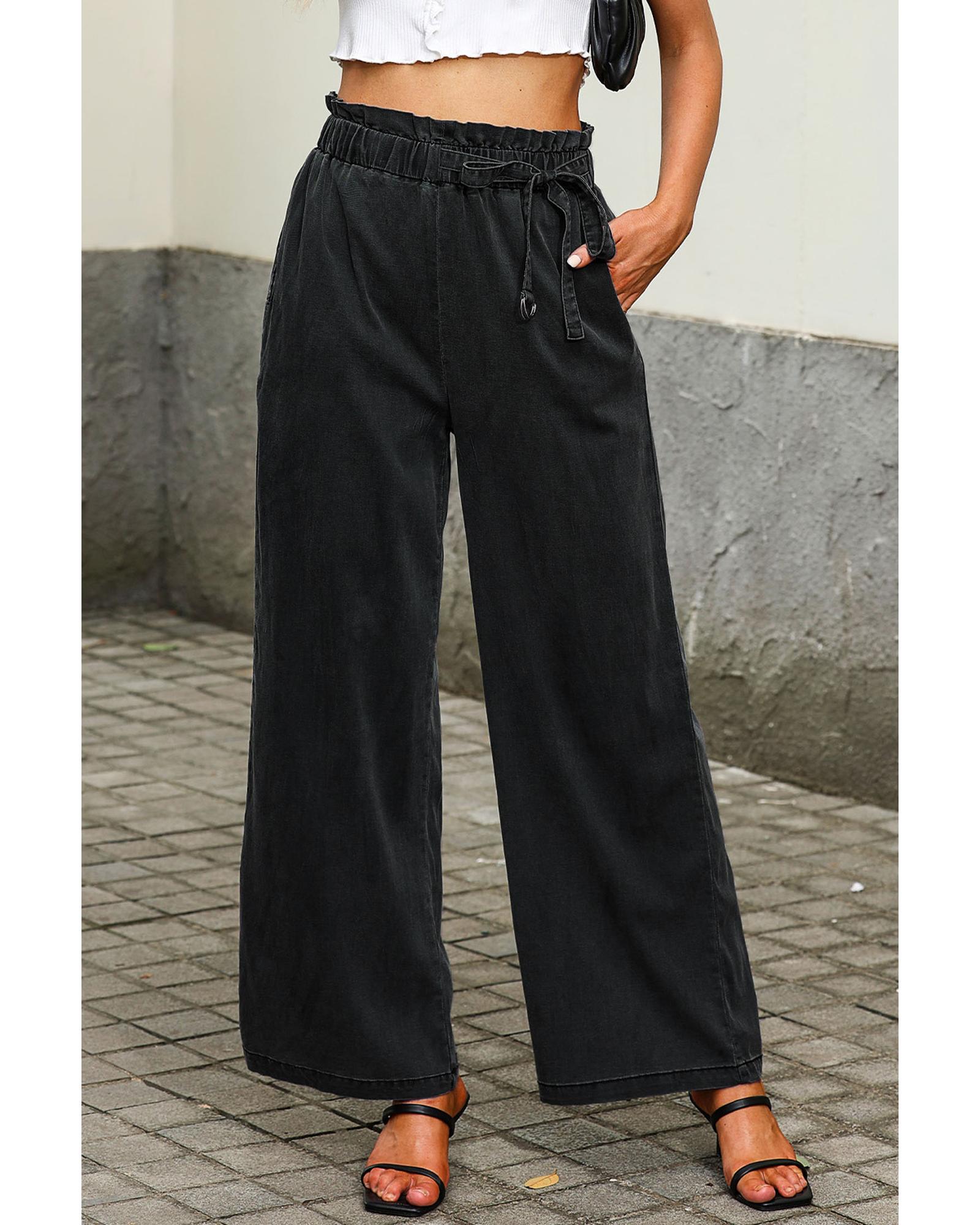 Azura Exchange Pocketed Wide Leg Tencel Jeans - 12 US