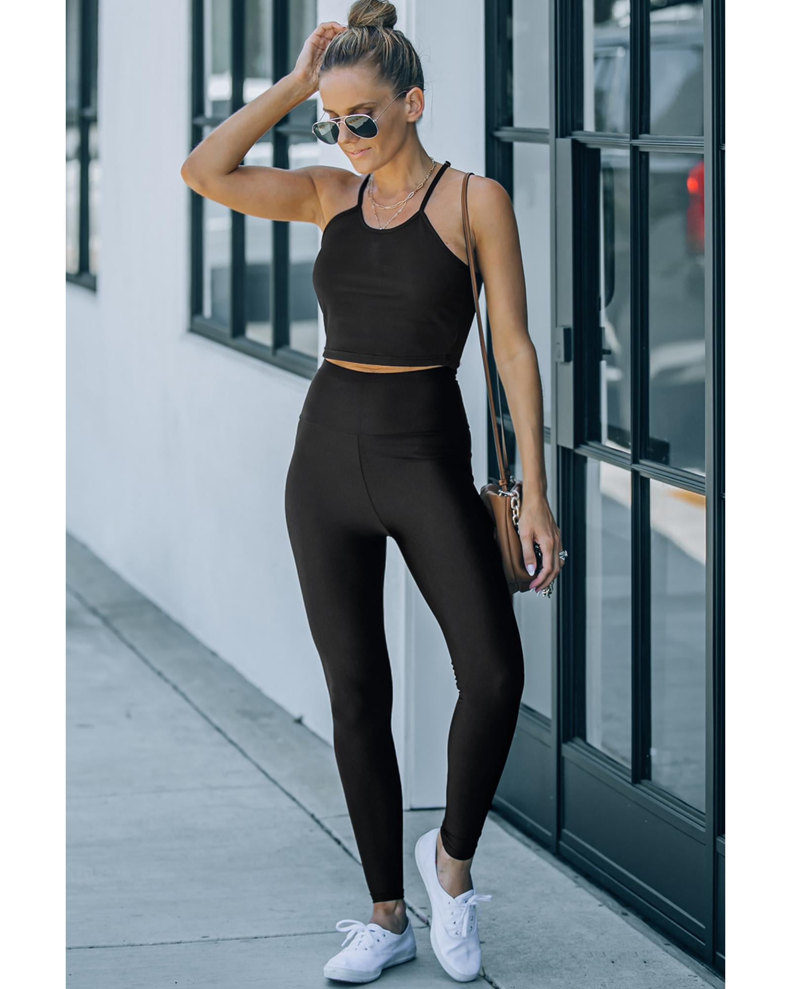 Azura Exchange High Rise Leggings with Waist Cincher - M