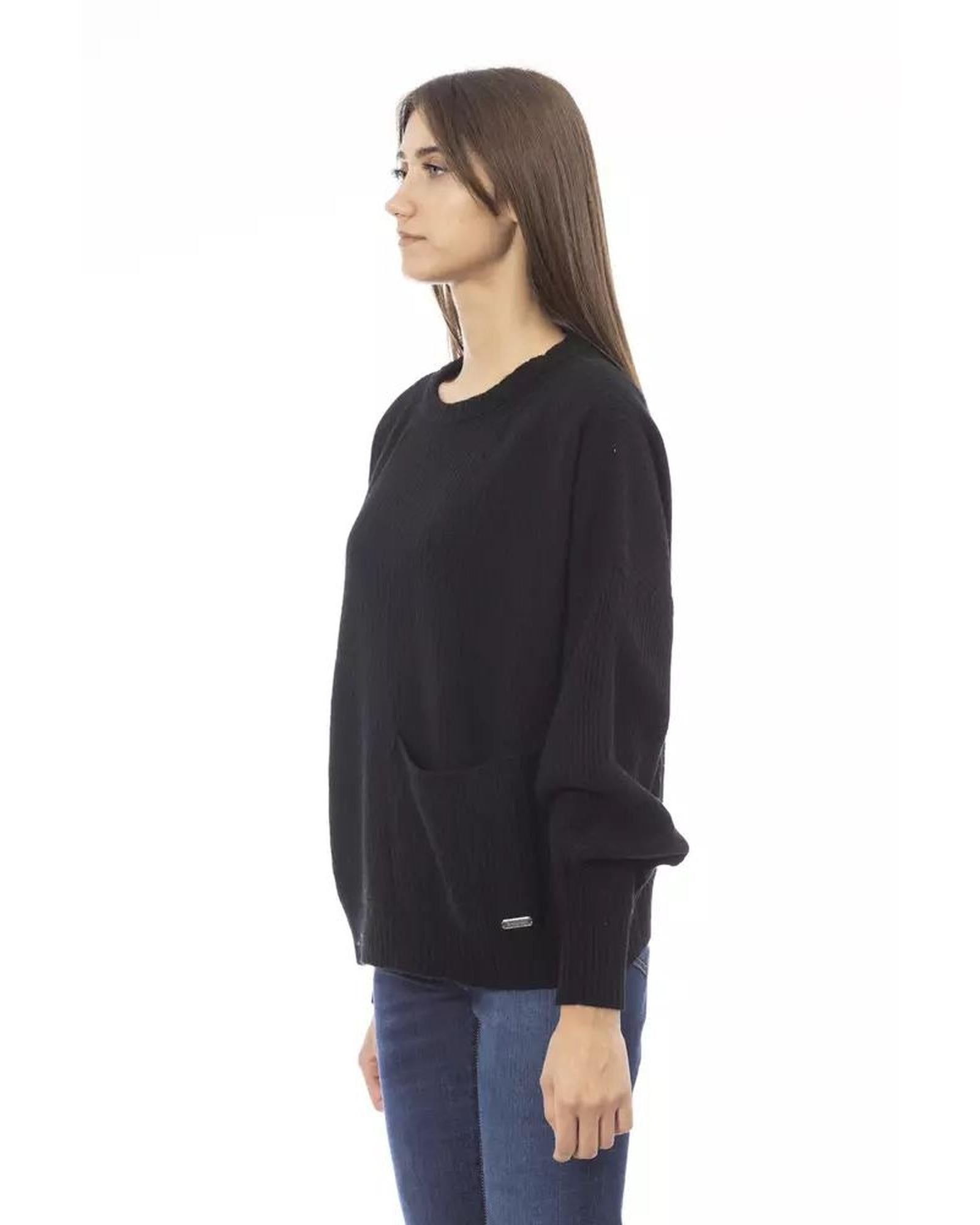 Baldinini Trend Women's Black Wool Sweater - L