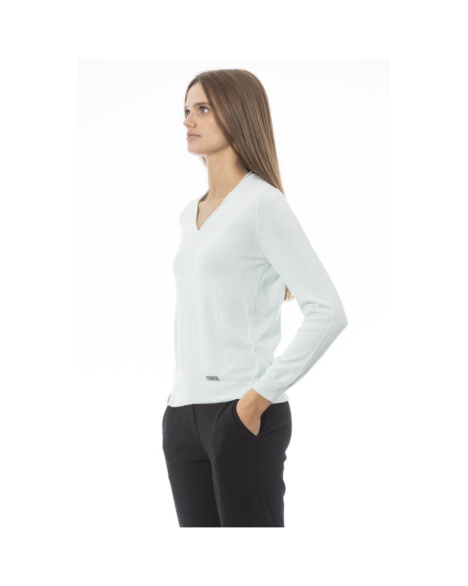 Baldinini Trend Women's Light Blue Polyamide Sweater - L