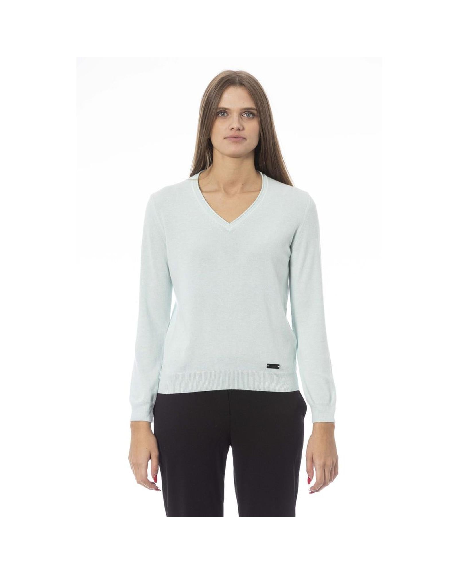 Baldinini Trend Women's Light Blue Polyamide Sweater - XL