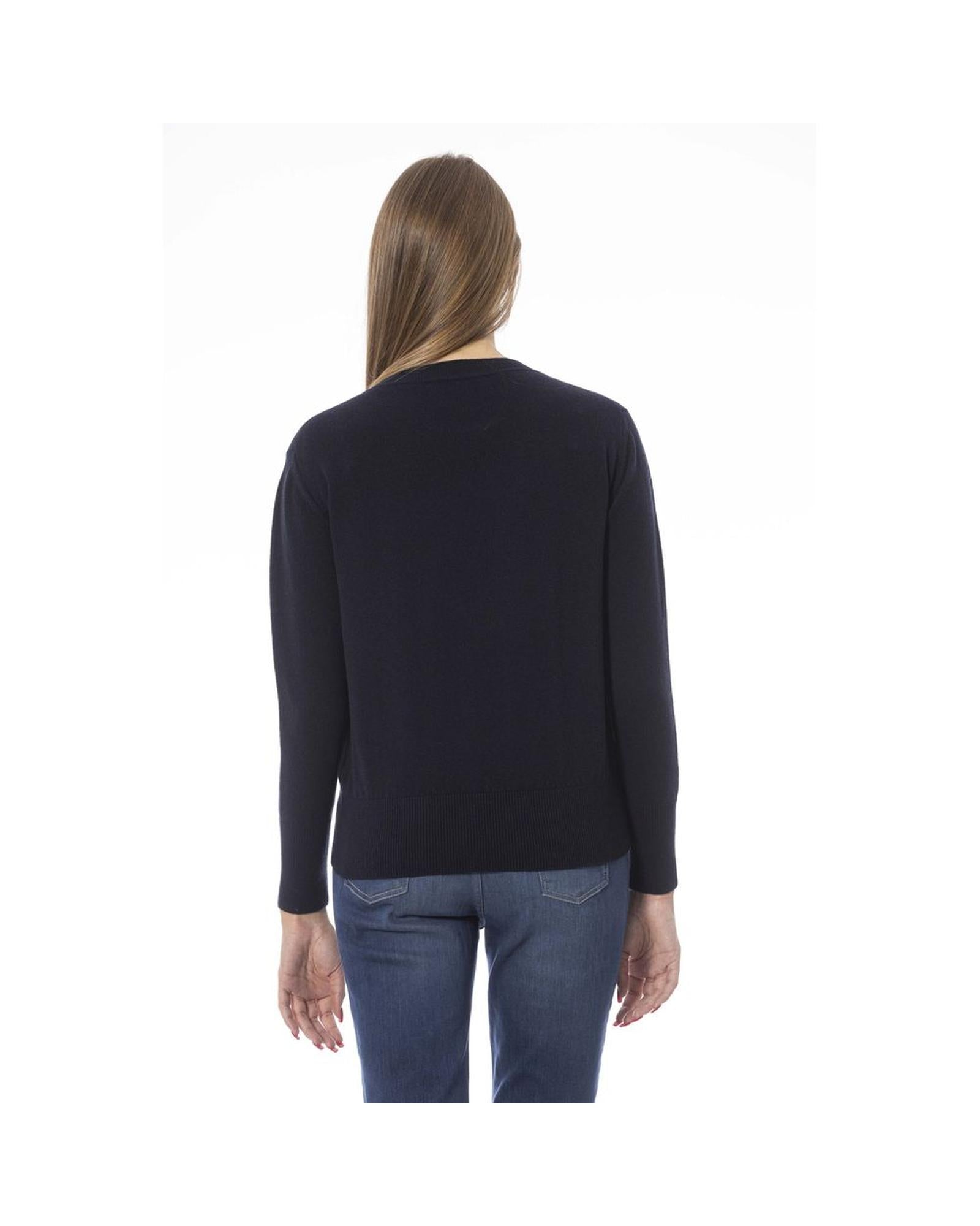 Baldinini Trend Women's Blue Wool Sweater - 40 IT