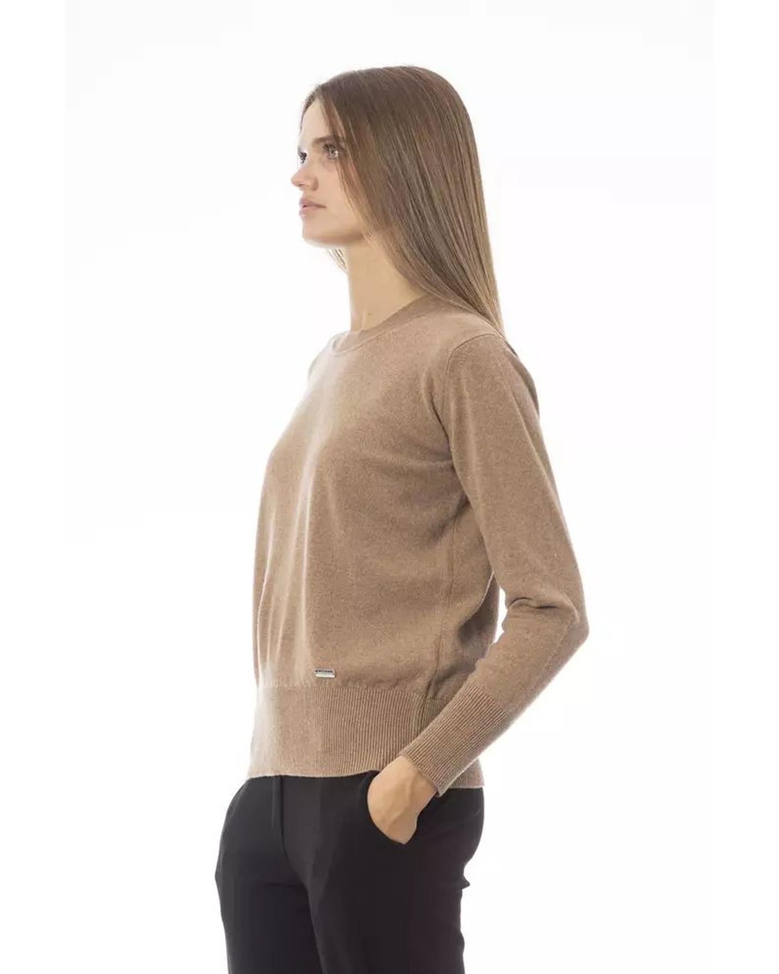 Baldinini Trend Women's Beige Wool Sweater - 40 IT