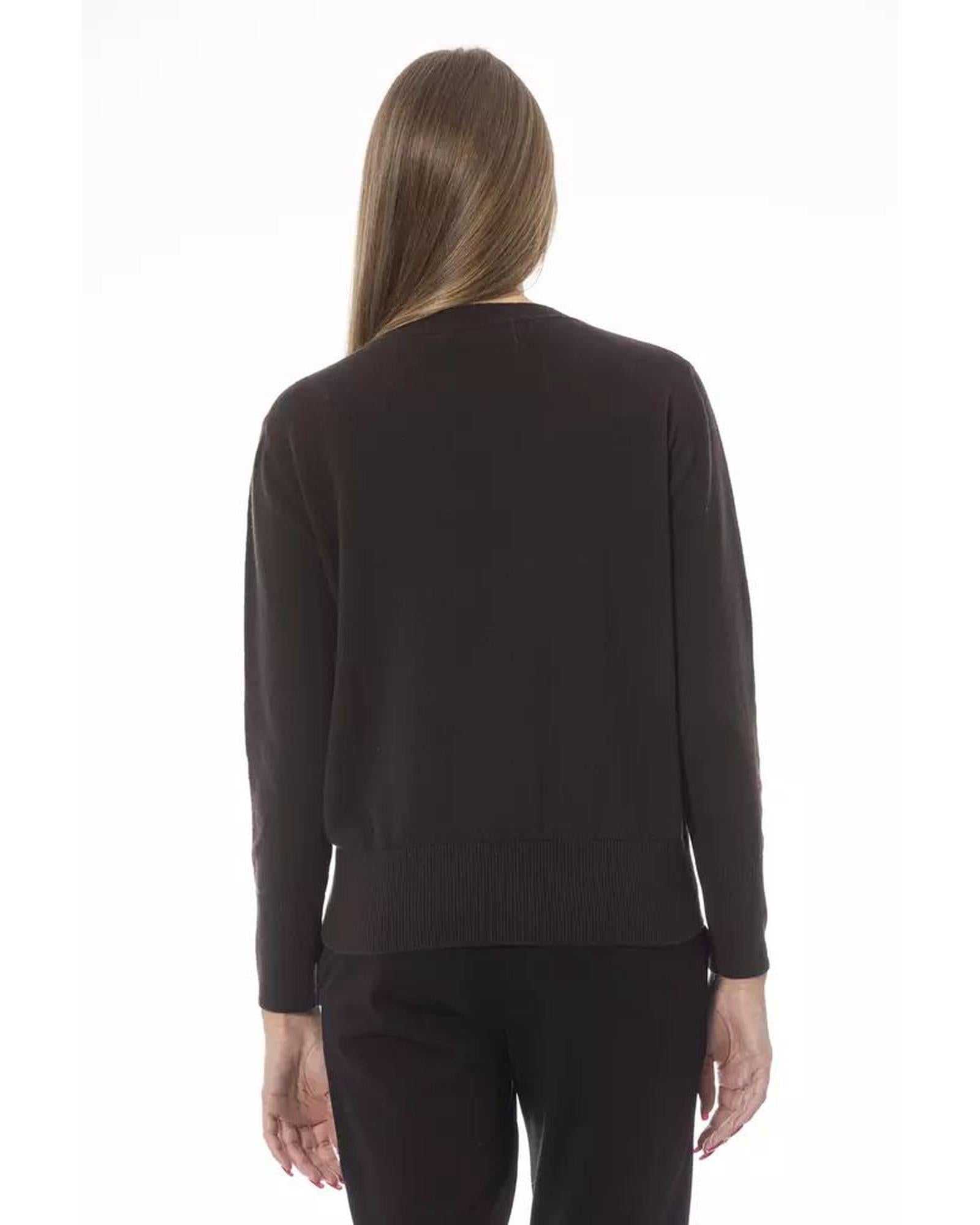 Baldinini Trend Women's Brown Wool Sweater - 42 IT