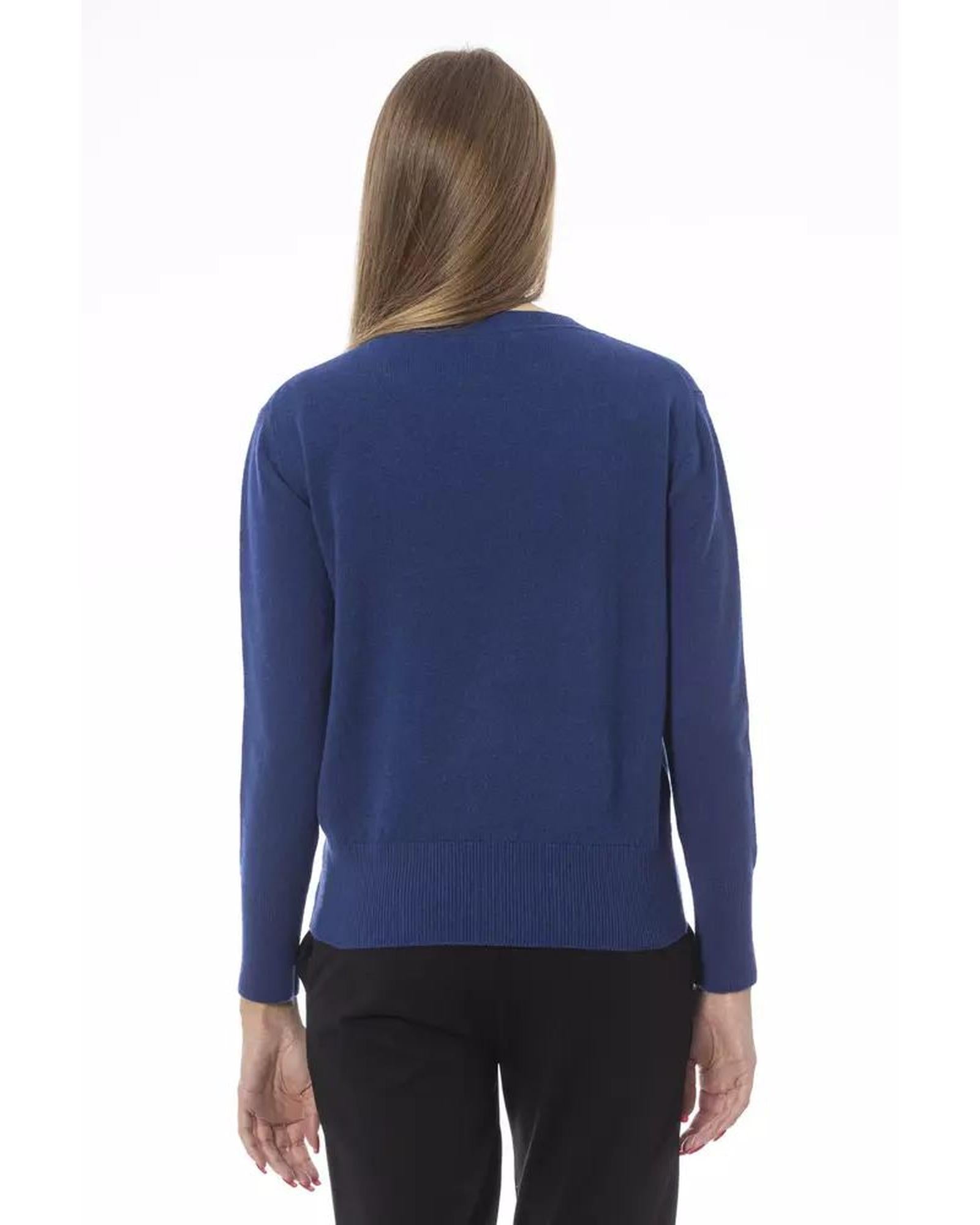 Baldinini Trend Women's Blue Wool Sweater - 42 IT