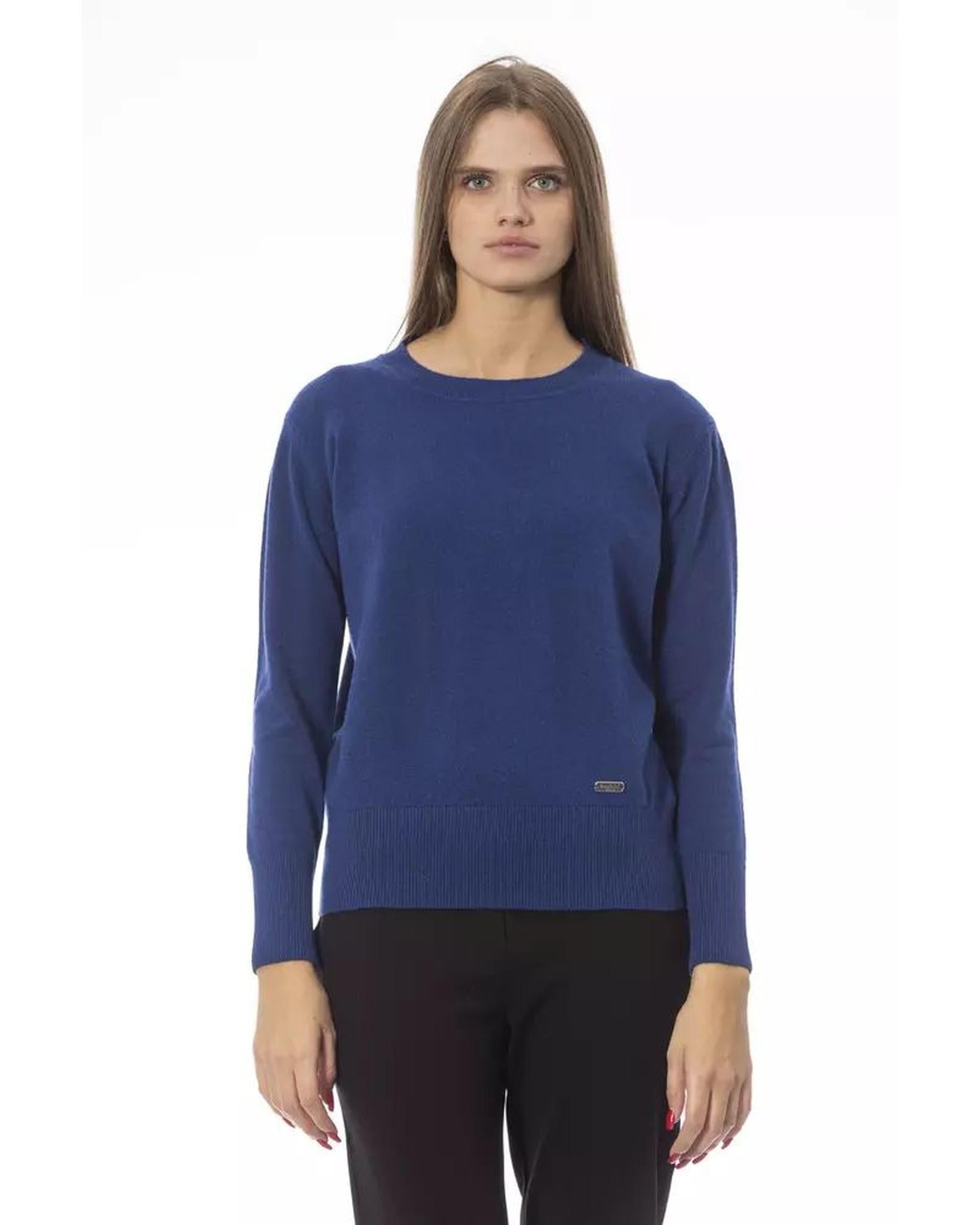 Baldinini Trend Women's Blue Wool Sweater - 44 IT