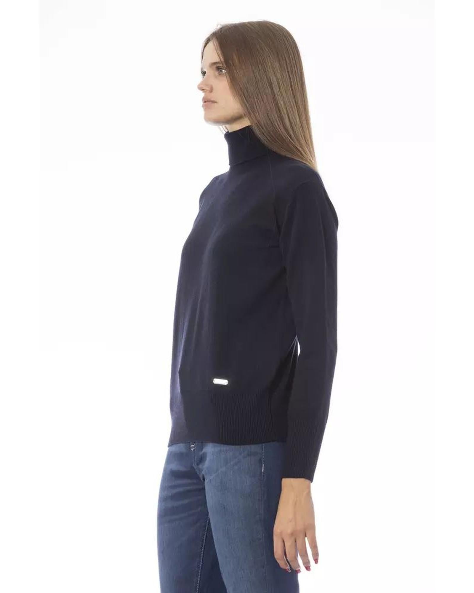 Baldinini Trend Women's Blue Wool Sweater - 42 IT