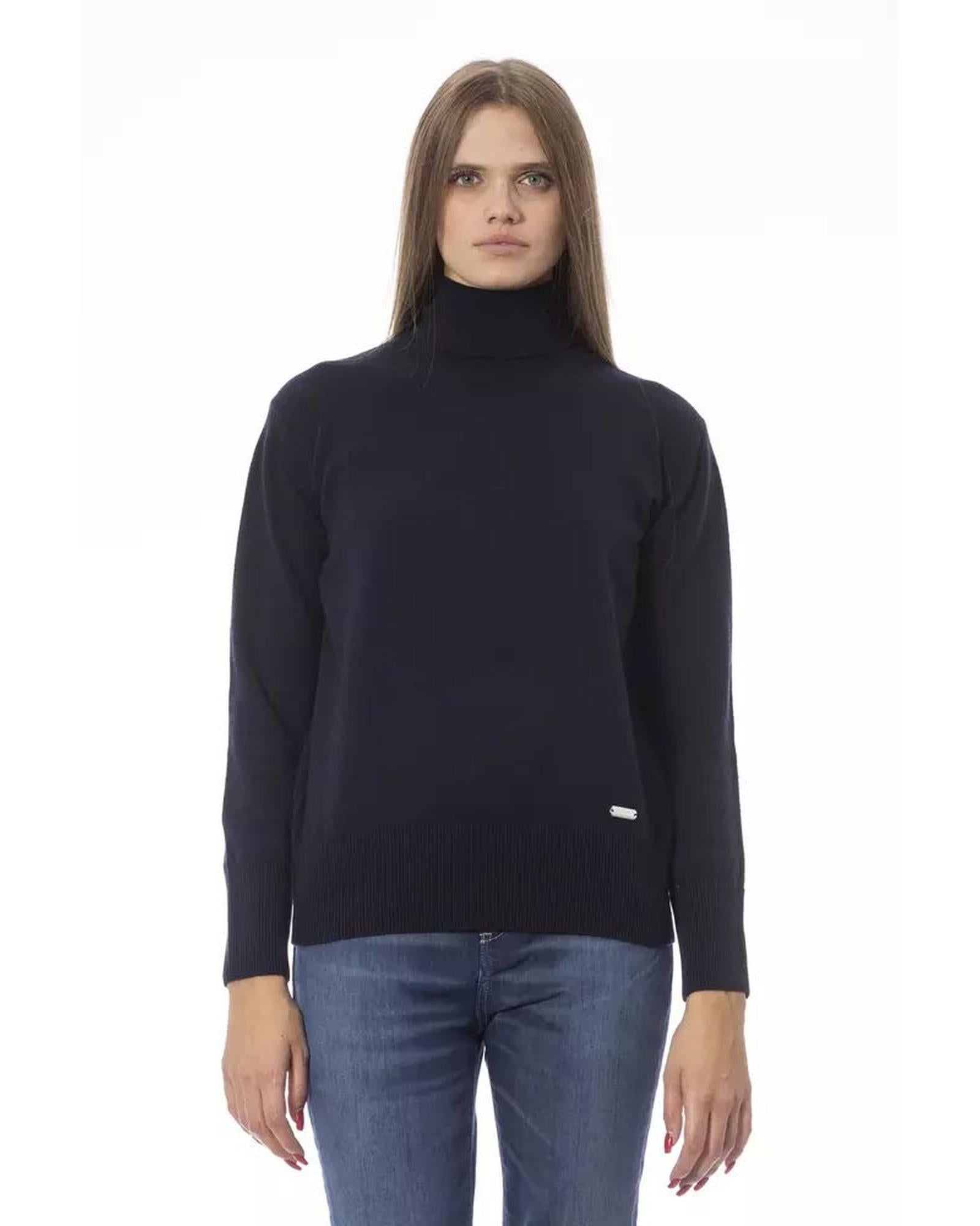 Baldinini Trend Women's Blue Wool Sweater - 44 IT