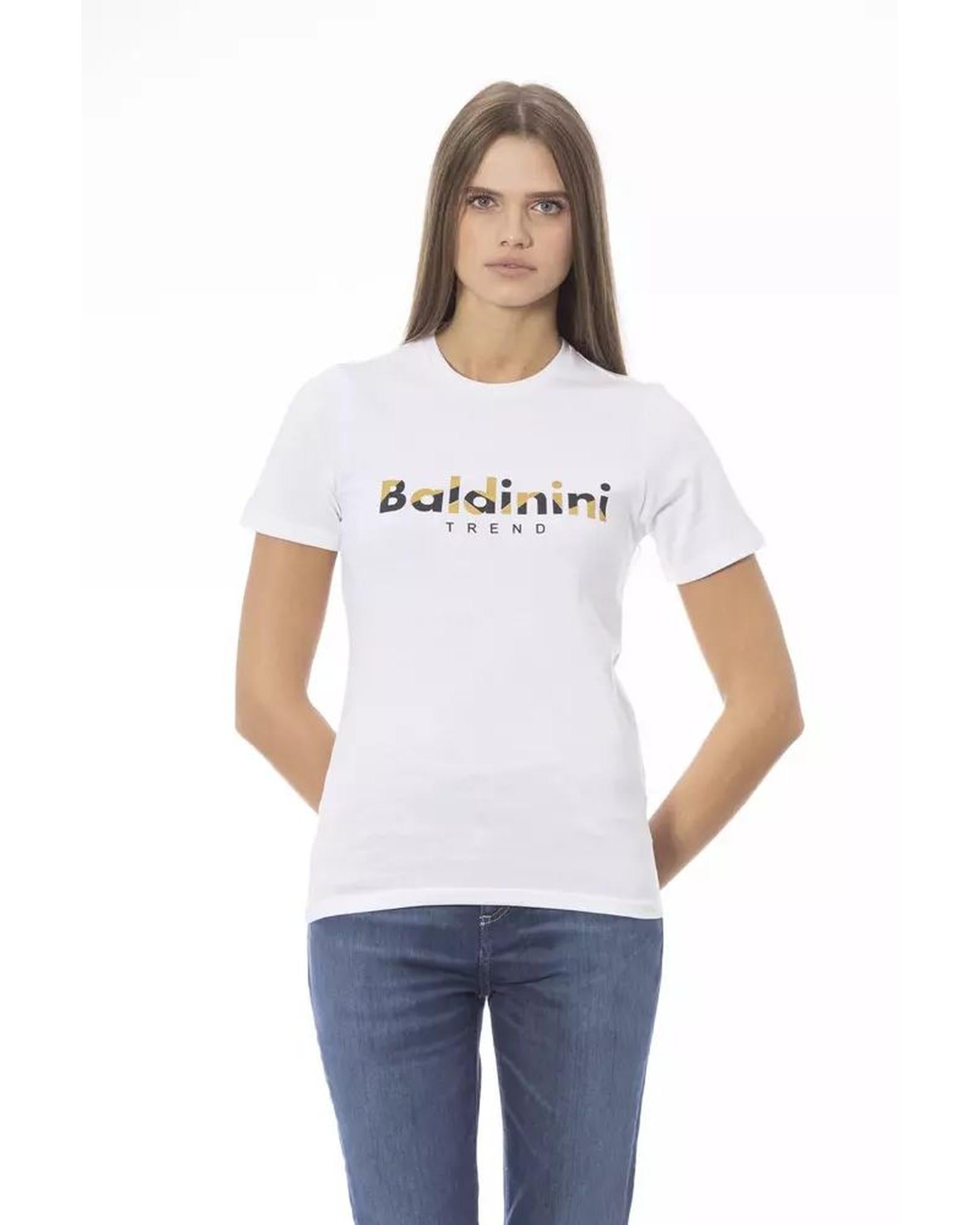 Baldinini Trend Women's White Cotton Tops & T-Shirt - M