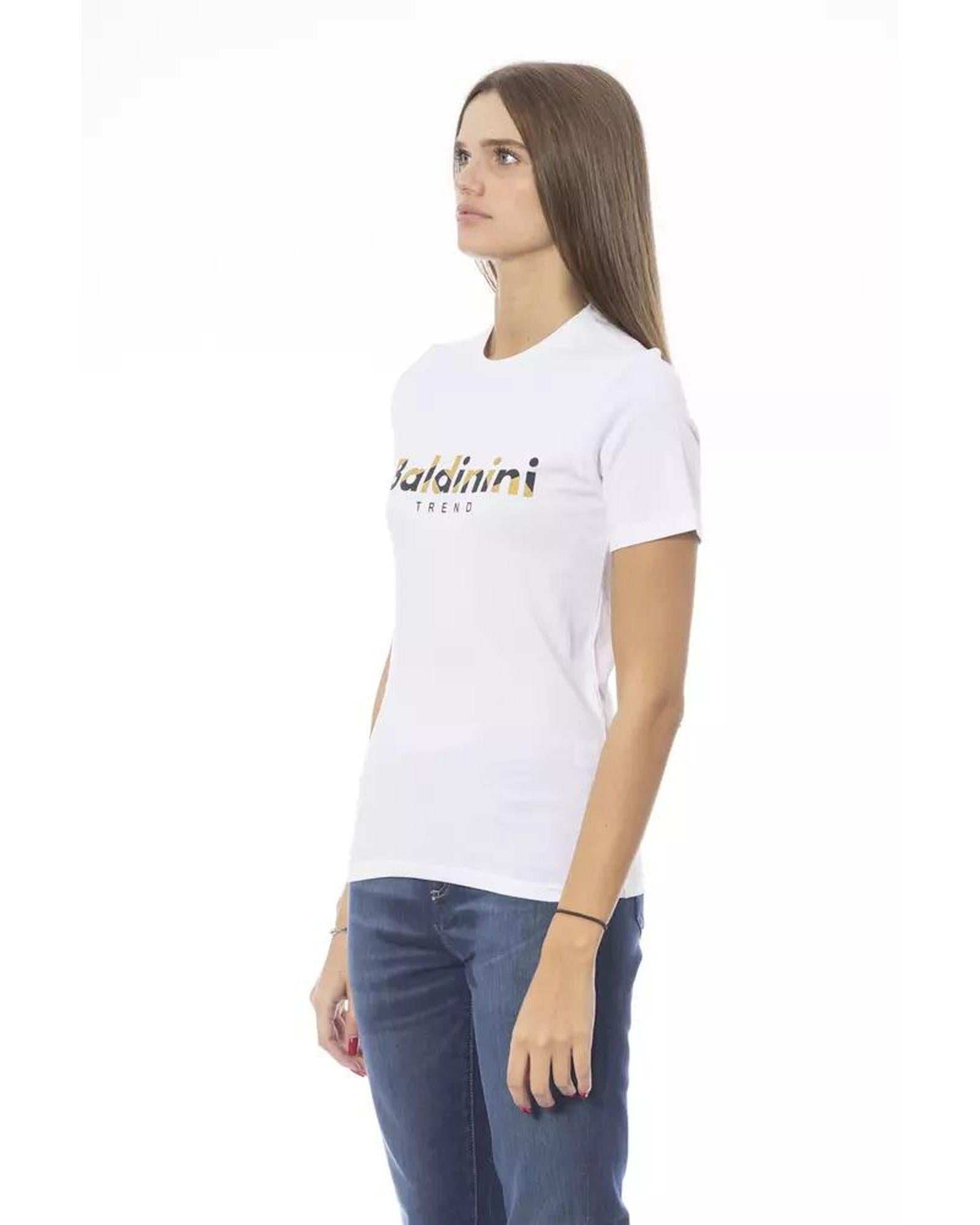 Baldinini Trend Women's White Cotton Tops & T-Shirt - XL