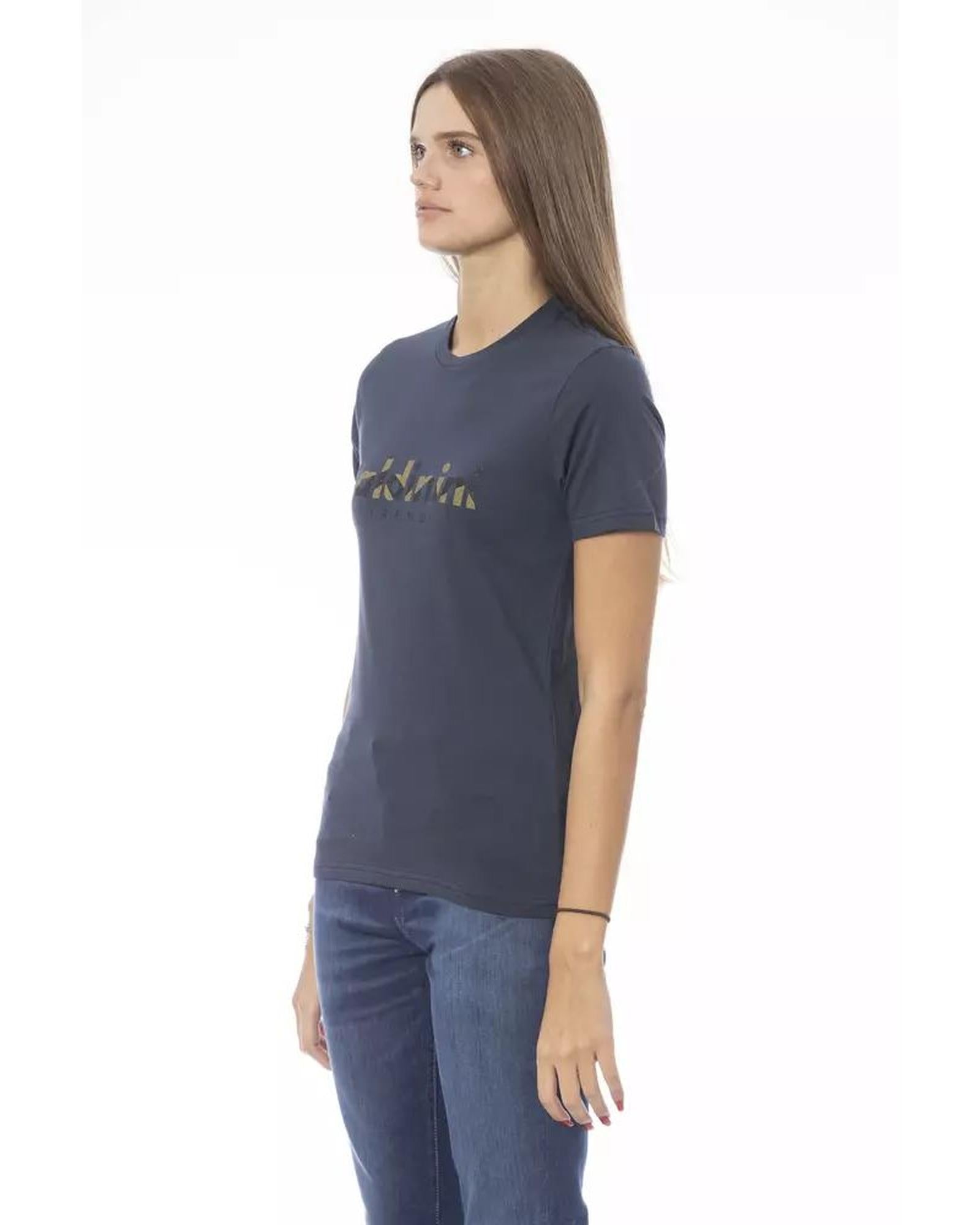 Baldinini Trend Women's Blue Cotton Tops & T-Shirt - M