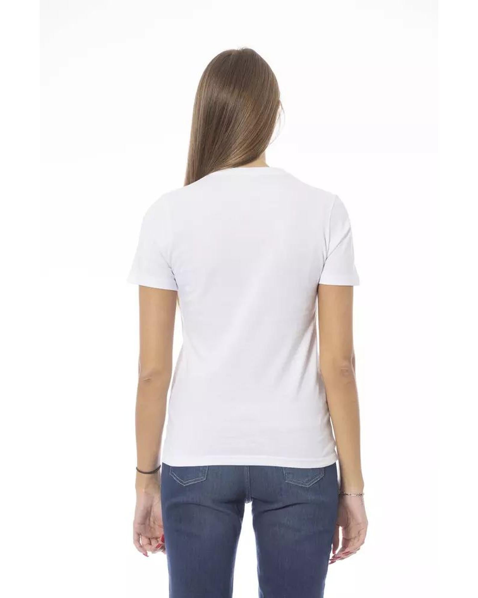 Baldinini Trend Women's White Cotton Tops & T-Shirt - M