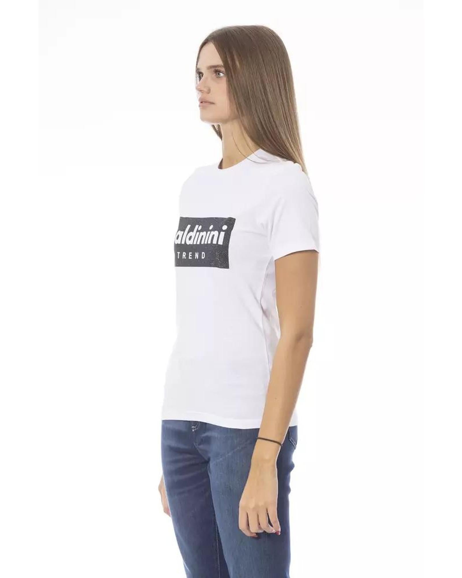 Baldinini Trend Women's White Cotton Tops & T-Shirt - S