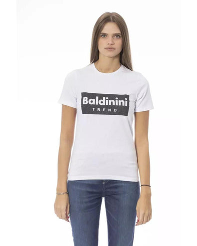 Baldinini Trend Women's White Cotton Tops & T-Shirt - XL