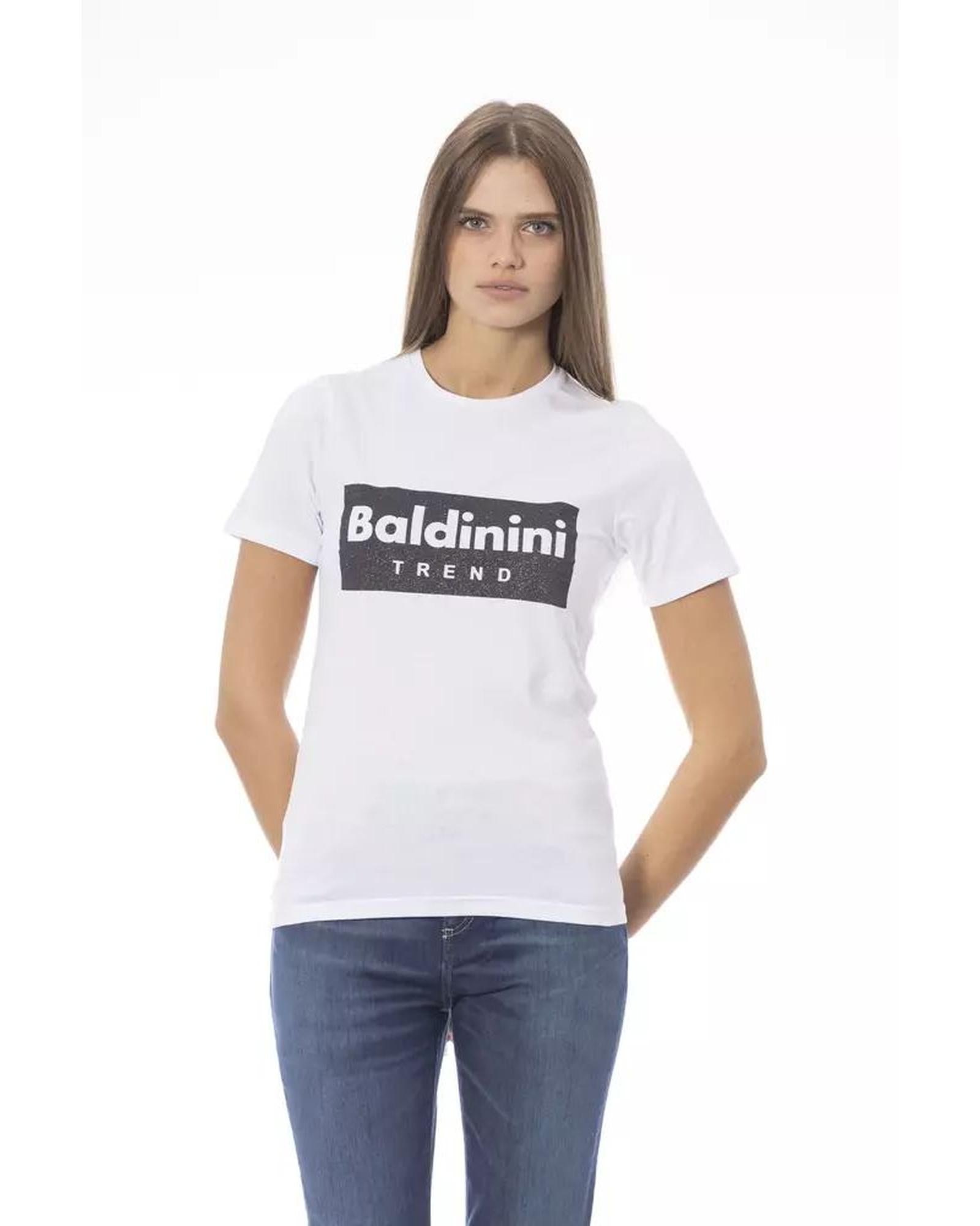 Baldinini Trend Women's White Cotton Tops & T-Shirt - XS