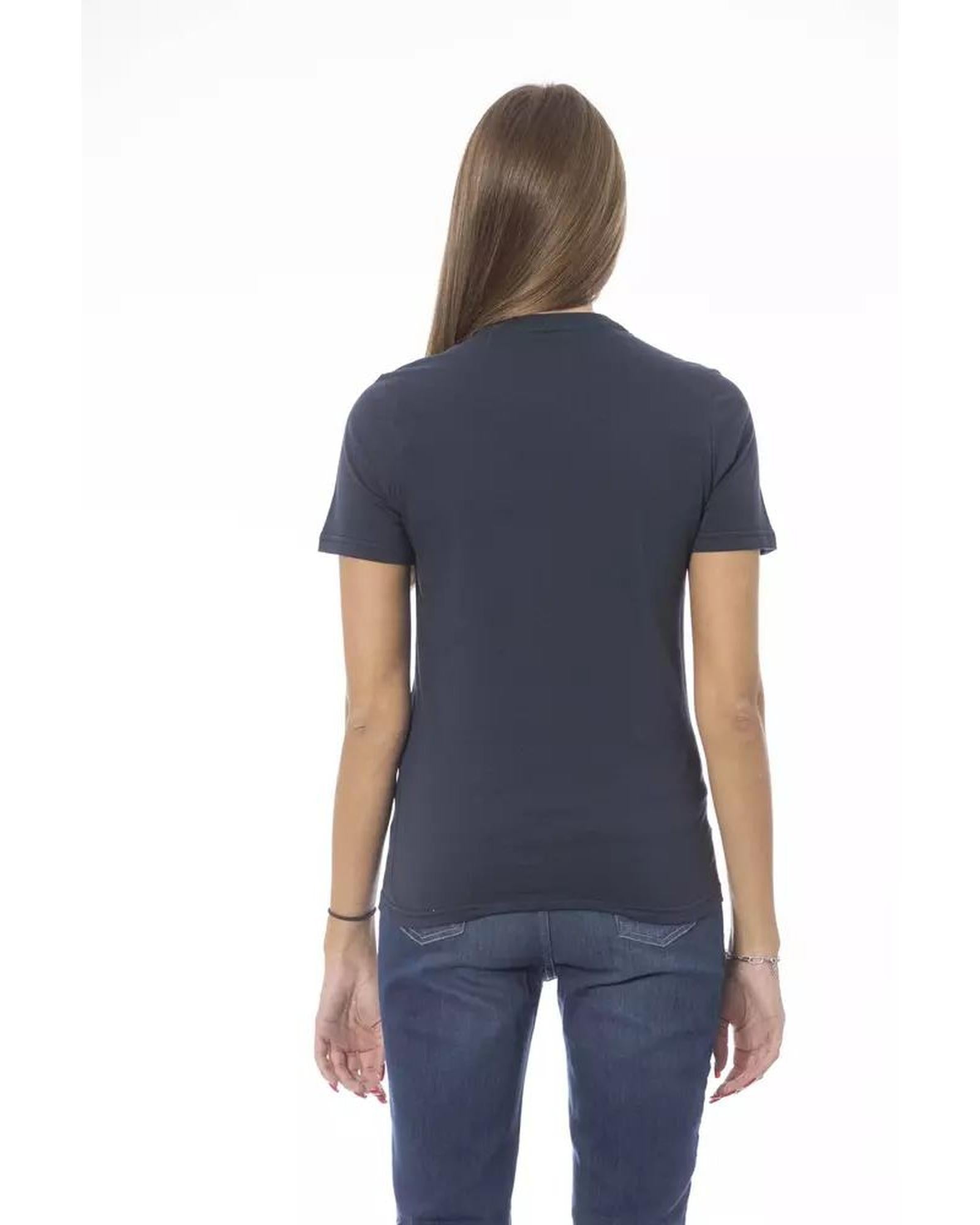 Baldinini Trend Women's Blue Cotton Tops & T-Shirt - S