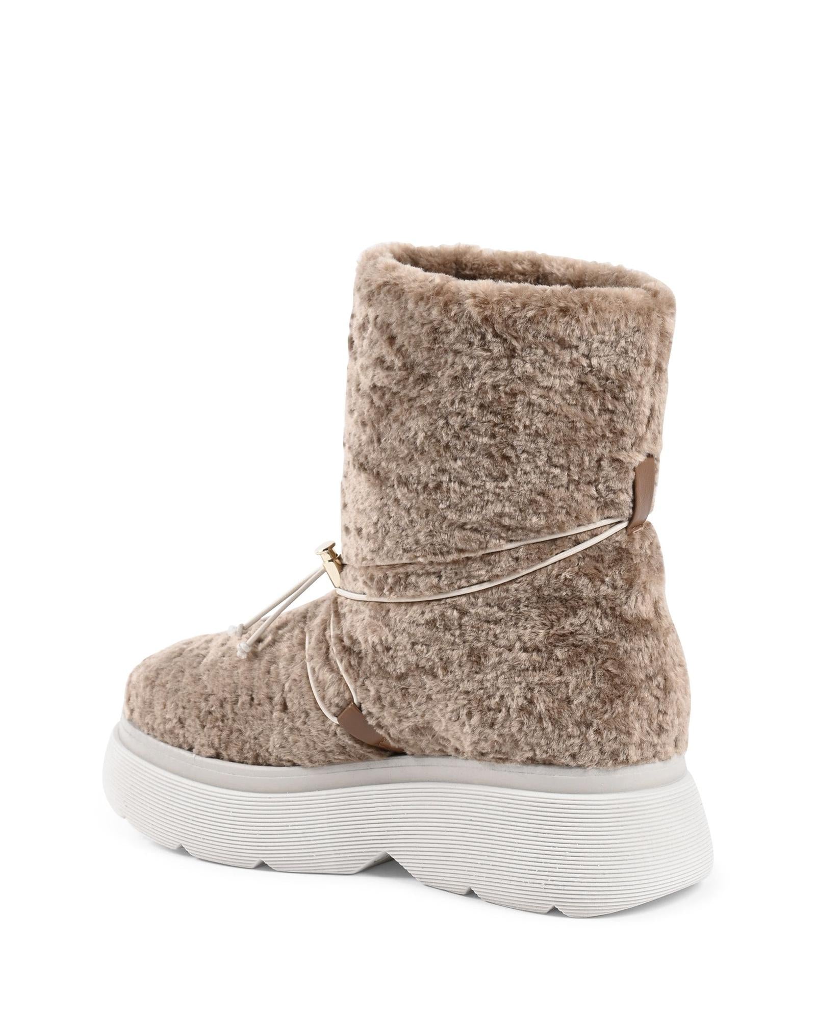 Faux Shearling Short Platform Boot - 37 EU