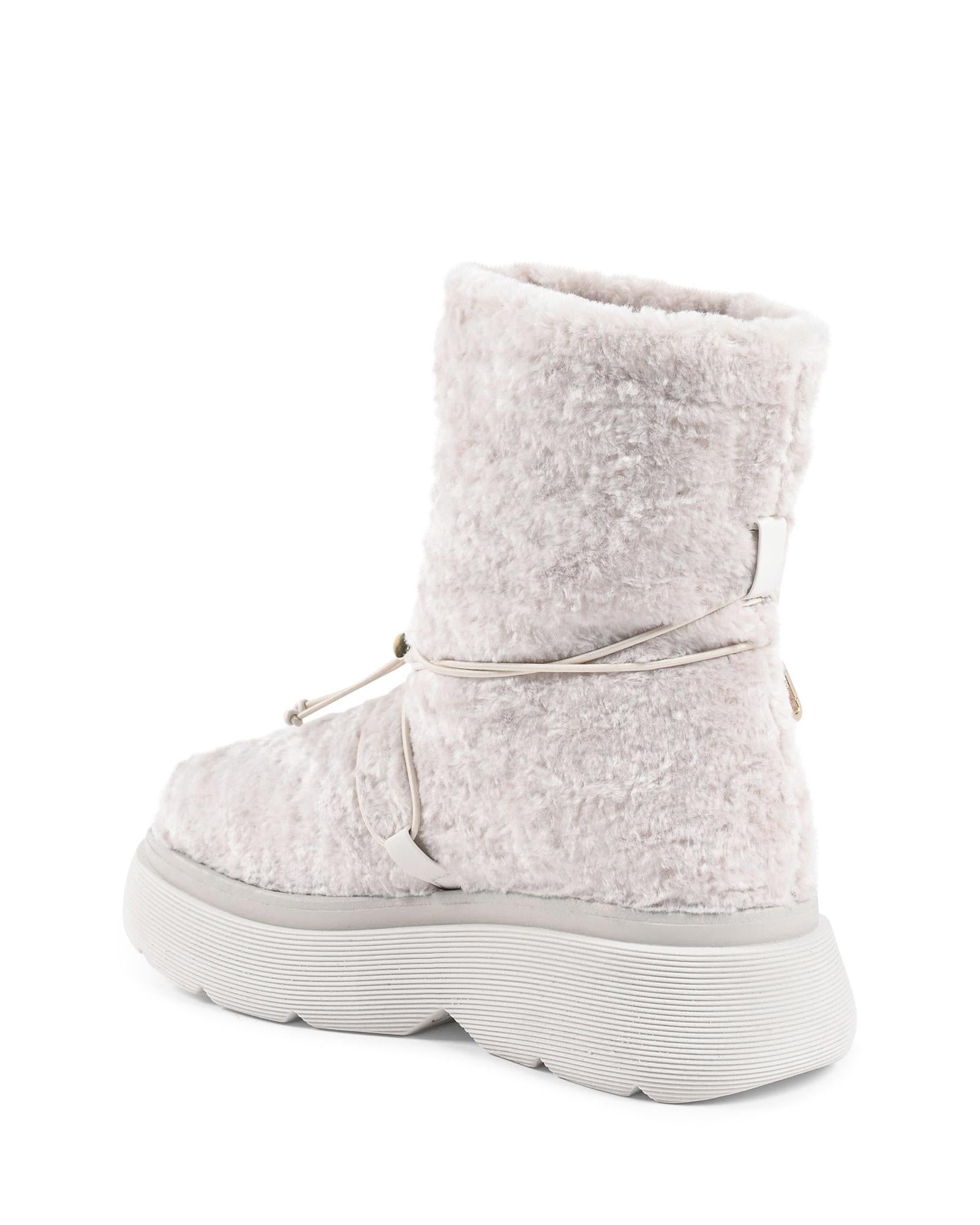 Shearling Drawstring Platform Ankle Boot - 39 EU