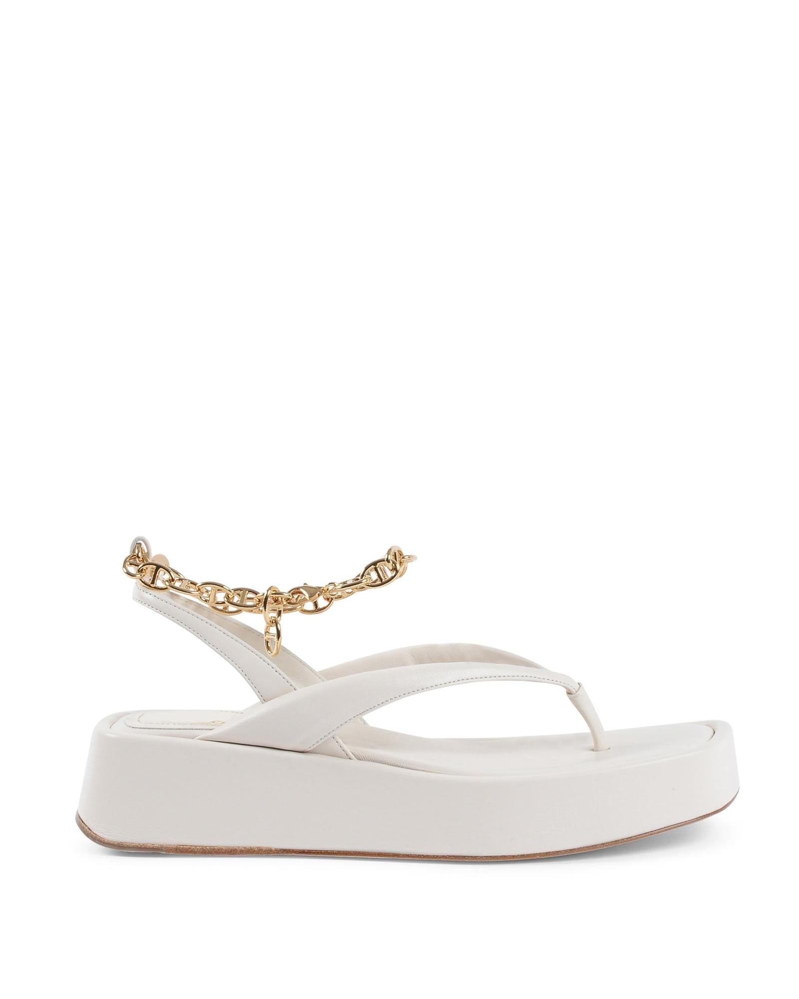 Gold Chain Wedge Sandals - 35 EU