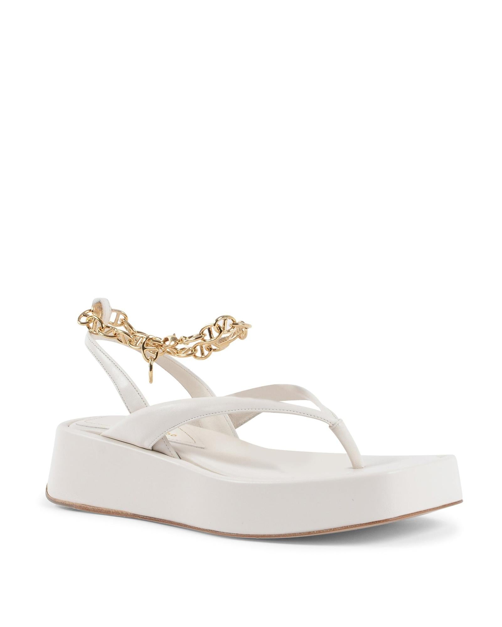 Gold Chain Wedge Sandals - 37 EU