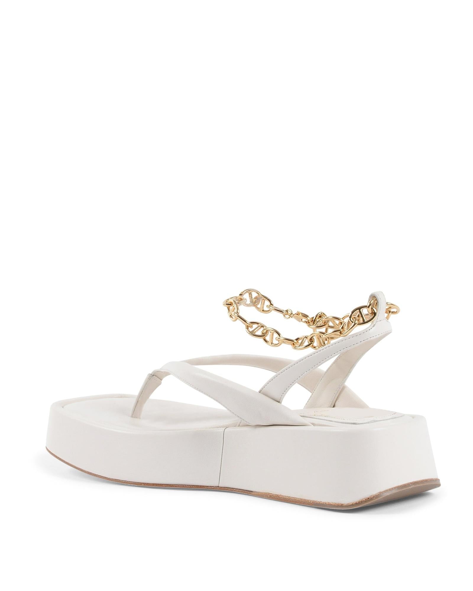 Gold Chain Wedge Sandals - 37 EU