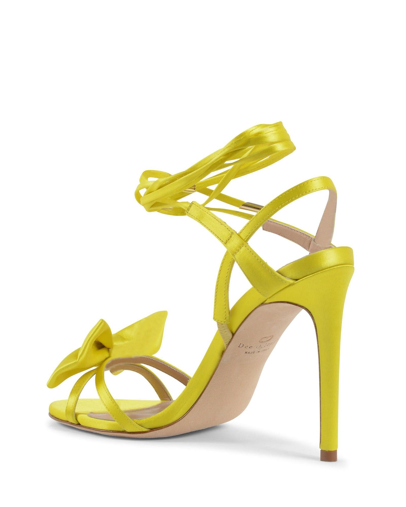 Satin Bow Sandal with Ankle Laces - 38.5 EU