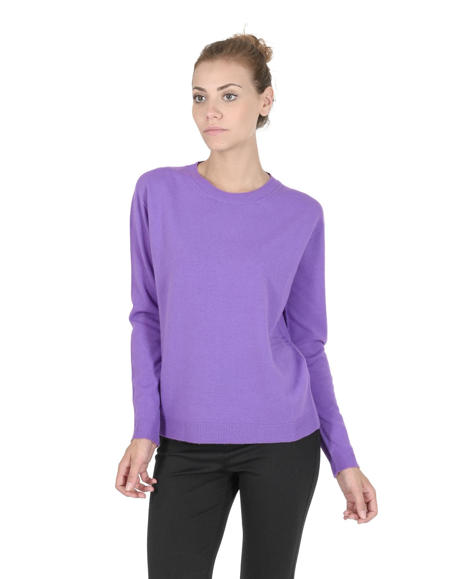 Crown of Edinburgh Cashmere Women's Premium Italian Cashmere Womens Sweater in Lavanda - 42 EU