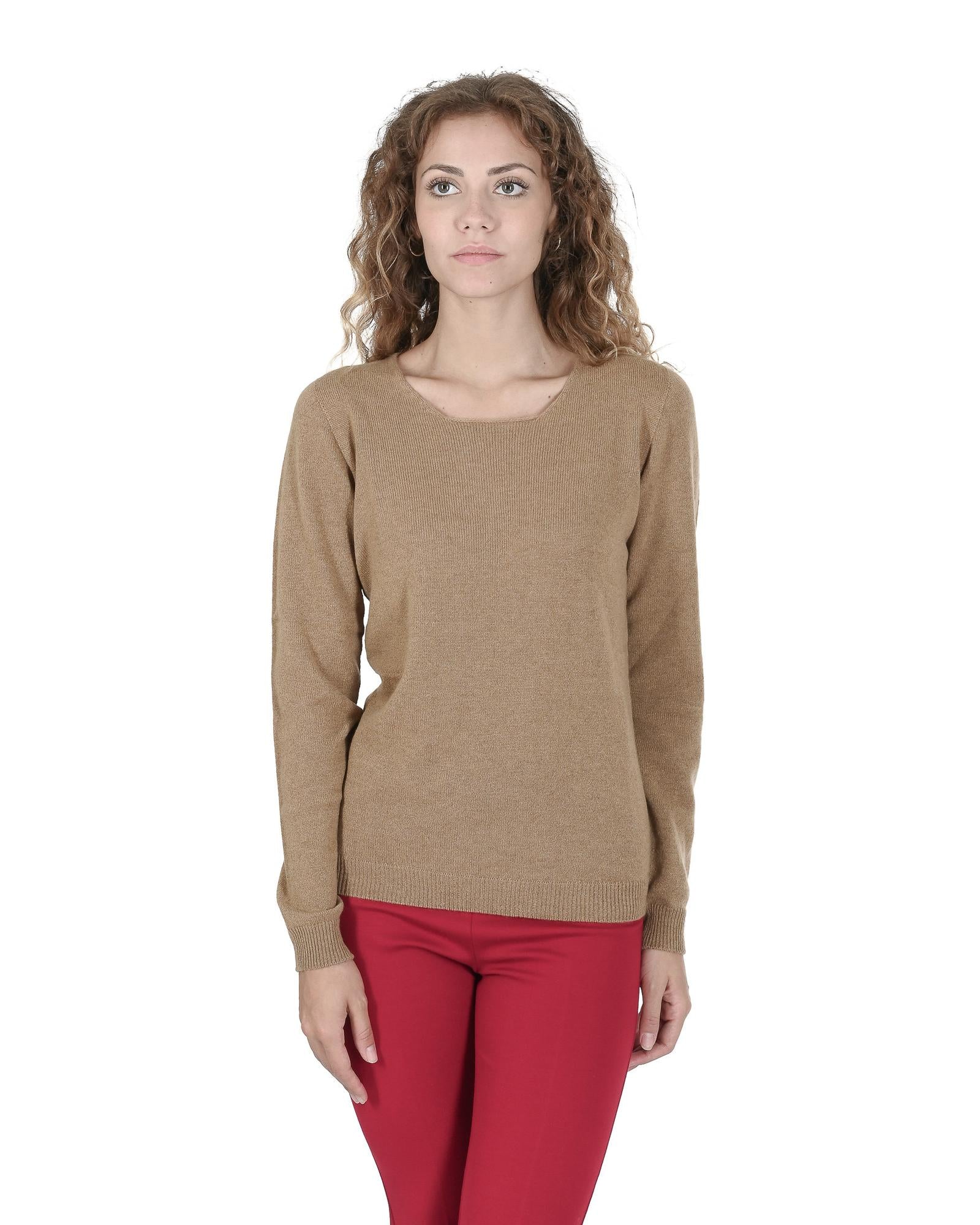 Cashmere Womens Square Neck Sweater - Premium Quality - S