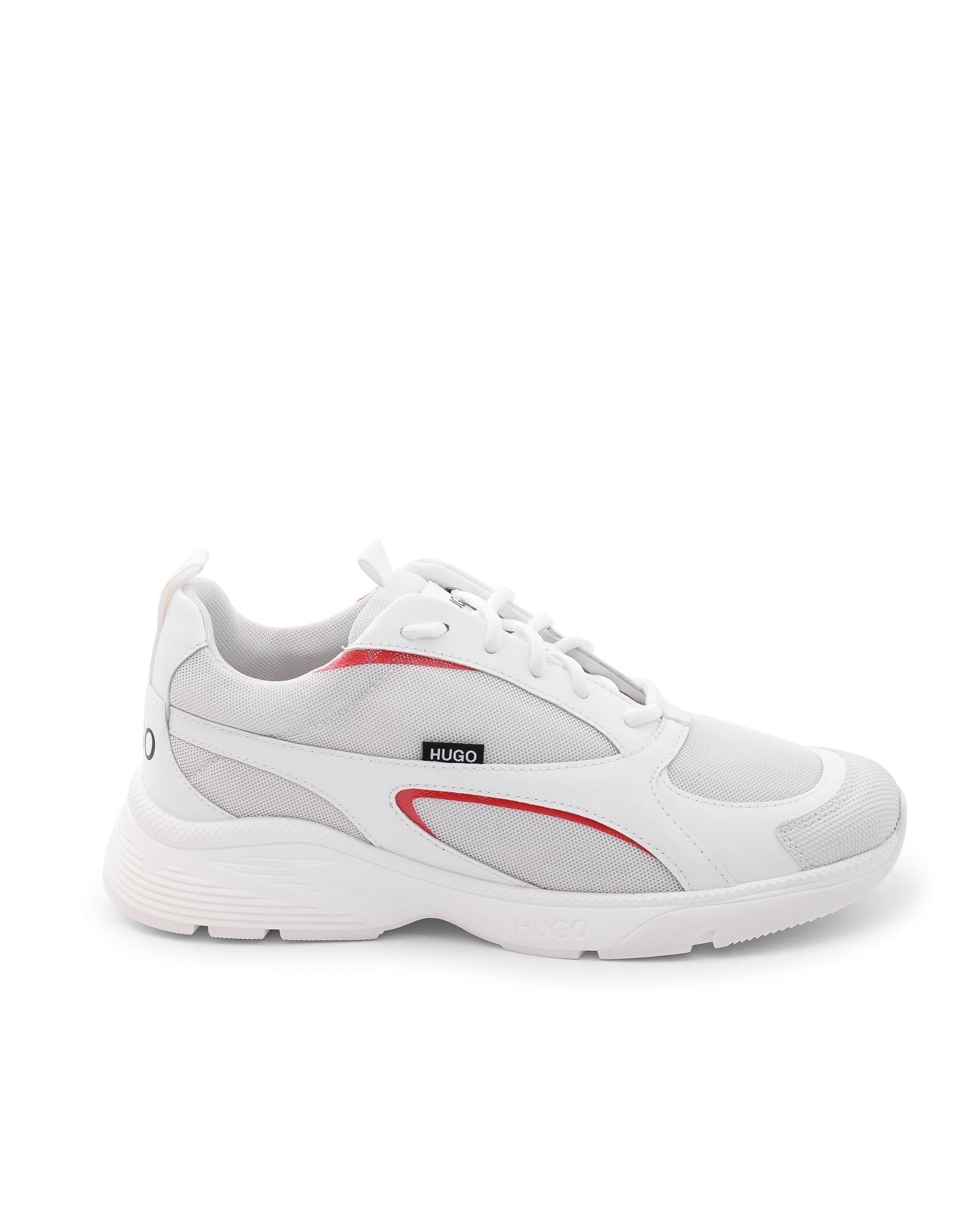 Hugo Boss Women's Polyester Sneakers with Thermoplastic Sole and 4cm Heel in White - 38 EU