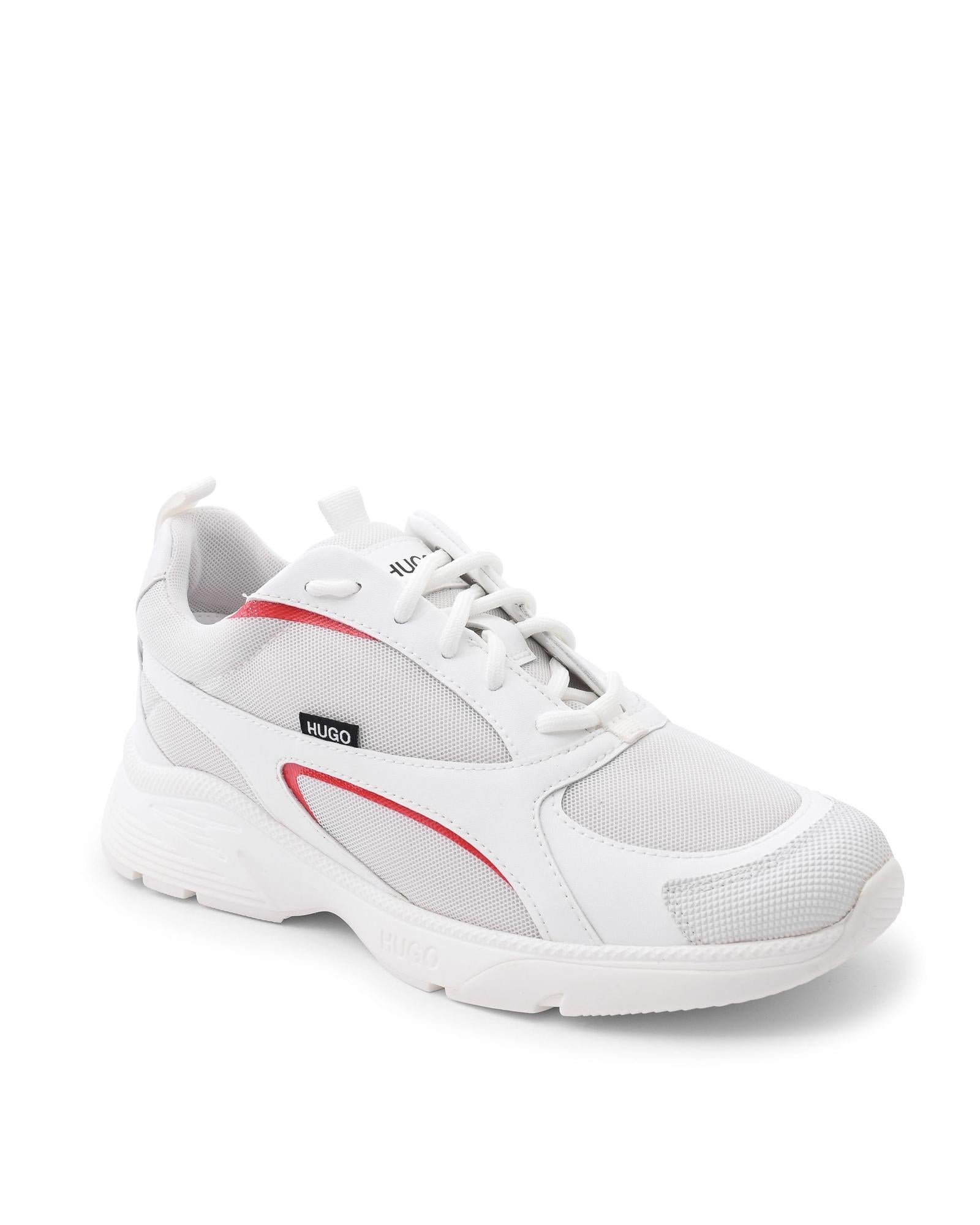 Hugo Boss Women's Polyester Sneakers with Thermoplastic Sole and 4cm Heel in White - 39 EU