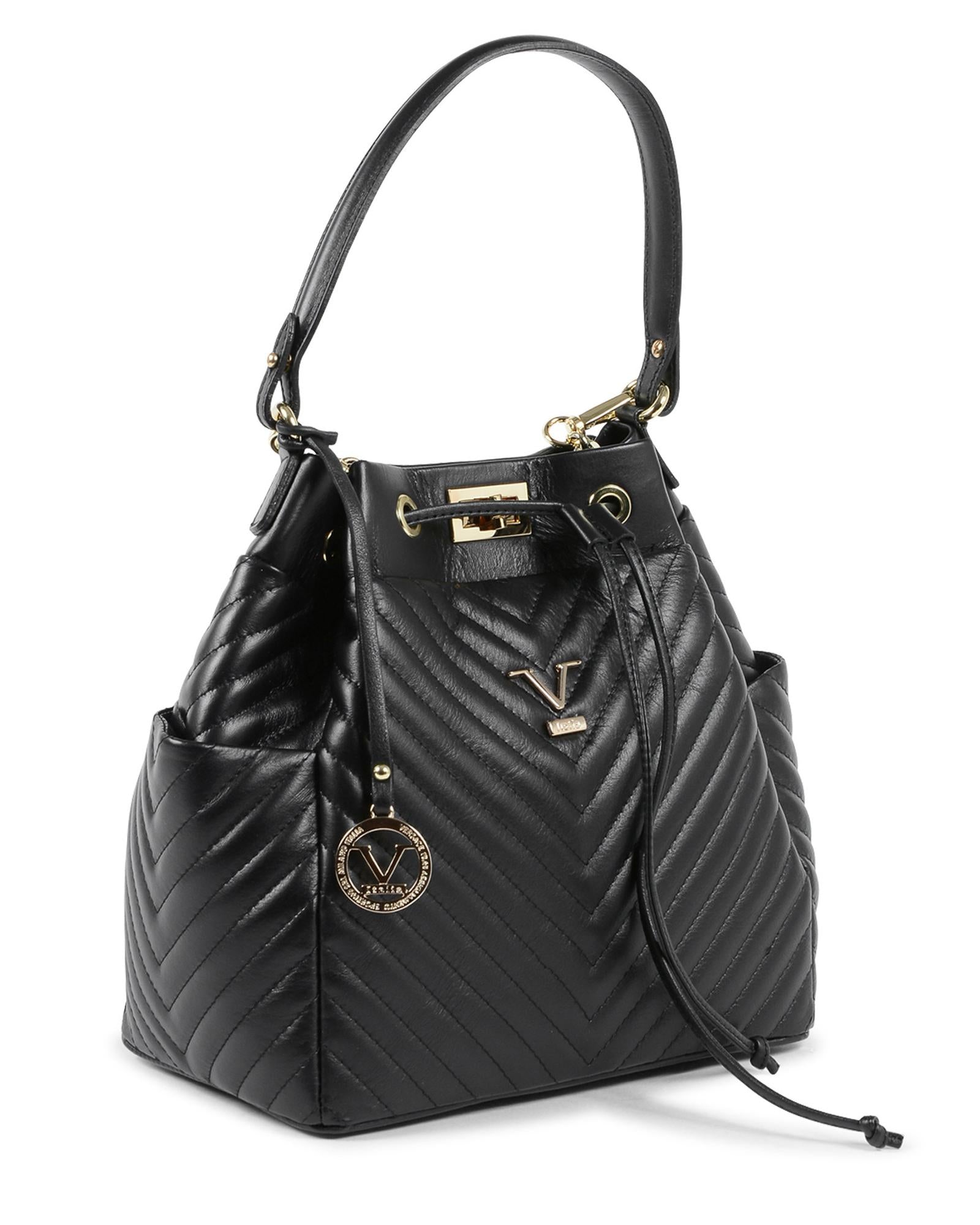 V Italia by Versace 1969 abbigliamento sportivo srl Women's Leather Black Satchel Bag in Black - One Size