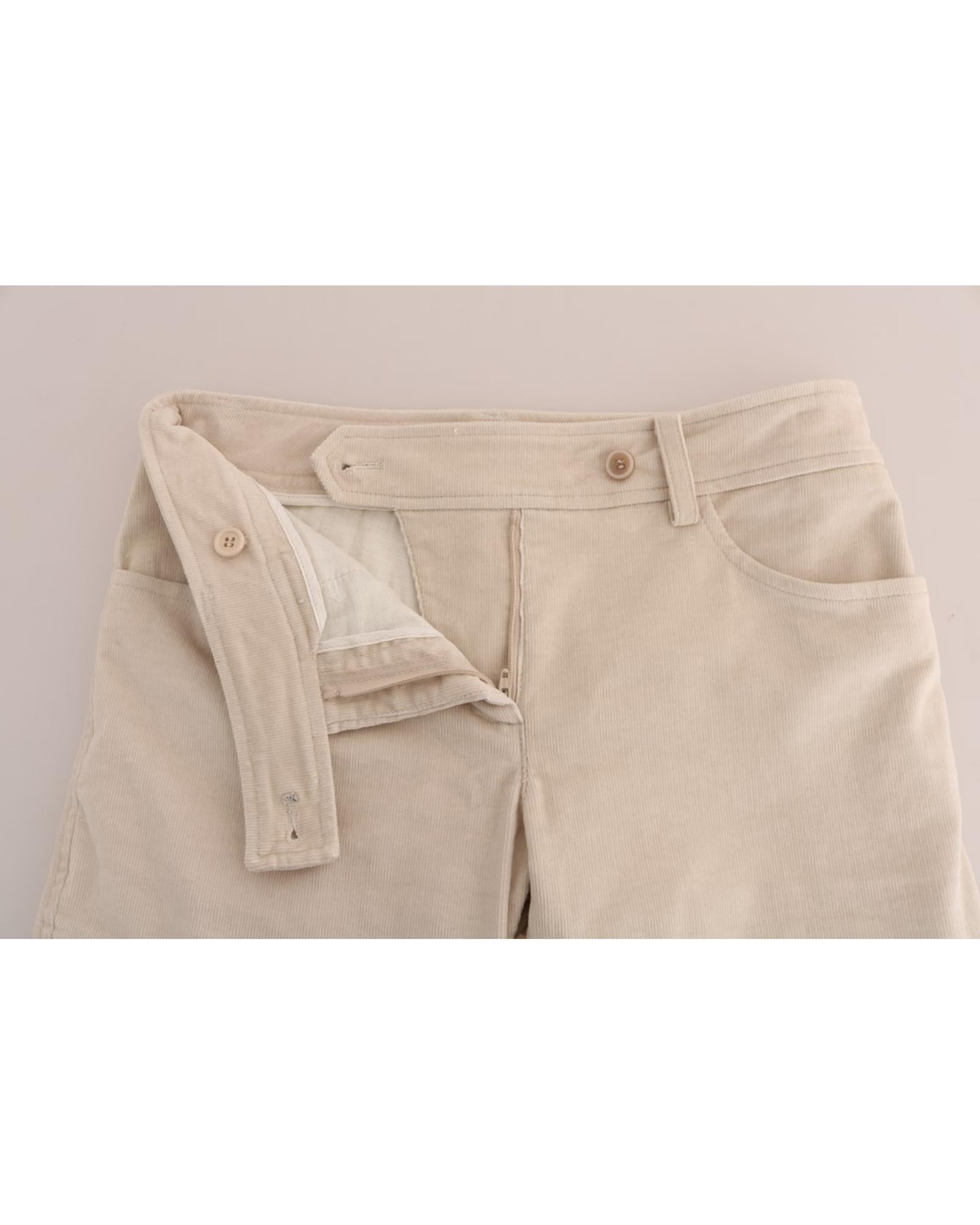 Cropped Corduroy Pants with Logo Details 42 IT Women