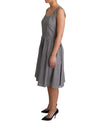 Sleeveless A-Line Geometric Pattern Dress 42 IT Women