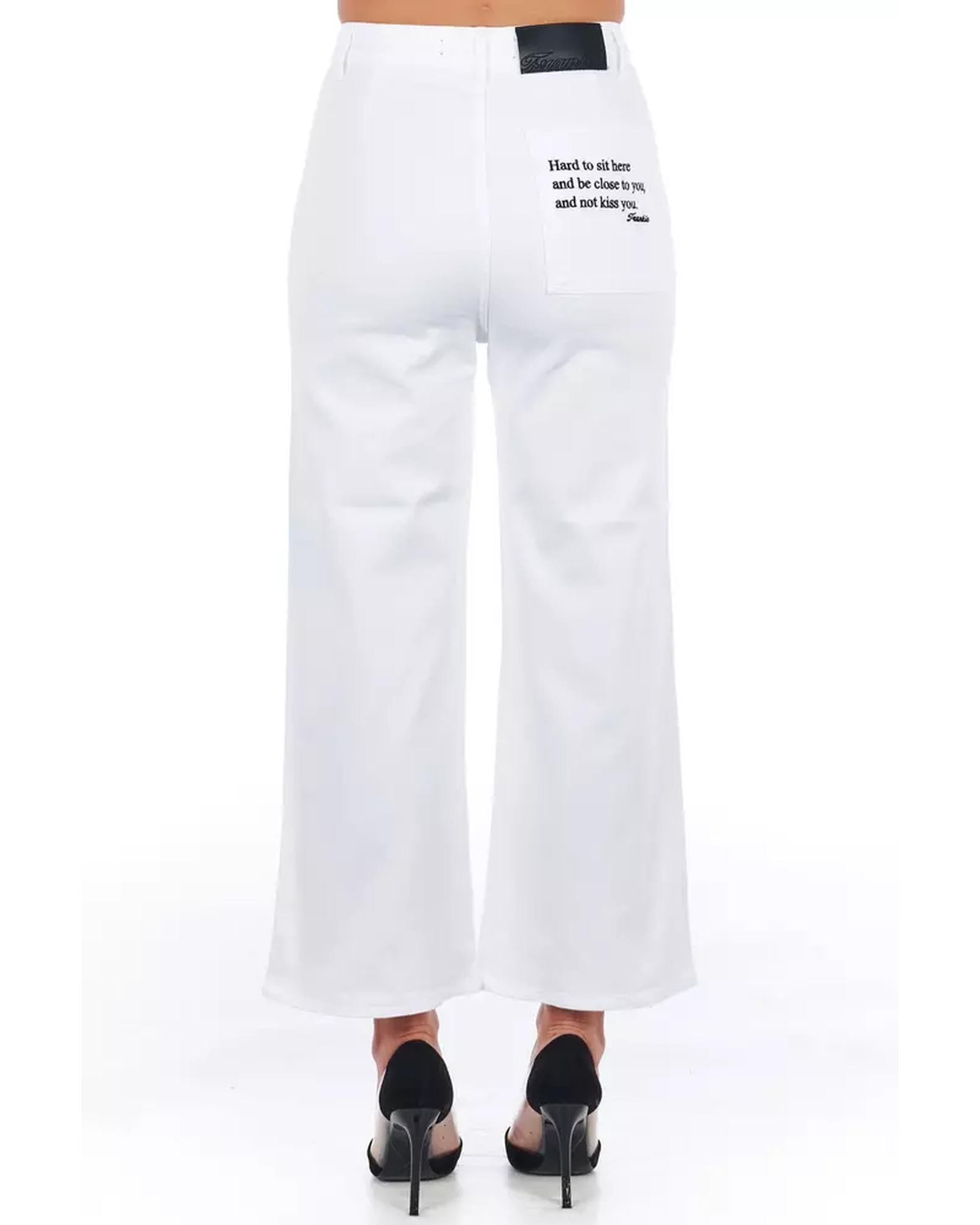 High Waist Cropped Trousers with Multipockets 40 IT Women