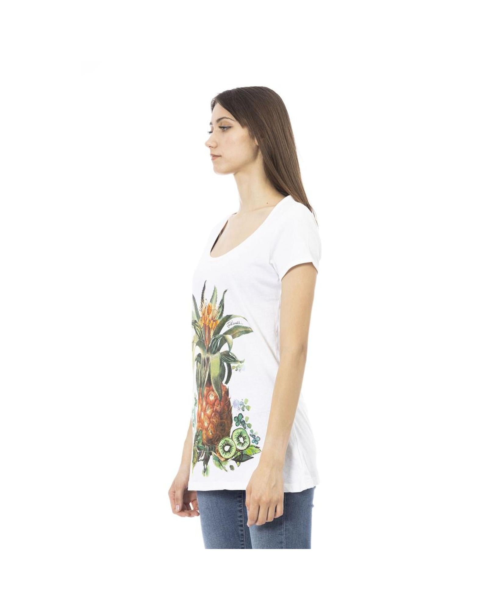 Just Cavalli Women's White Cotton Tops & T-Shirt - L