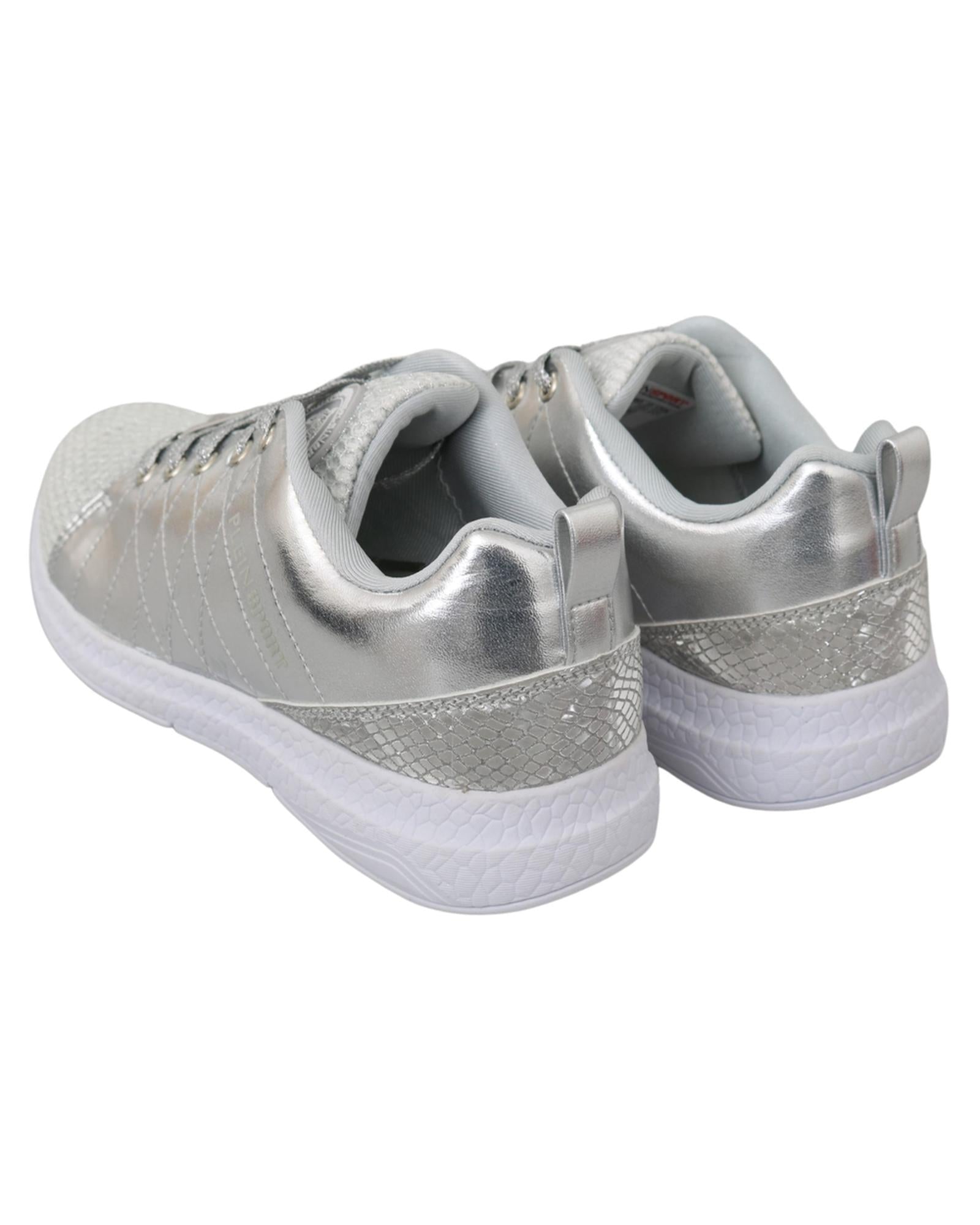 Gisella Sneakers - Silver Polyester Sneakers with Logo Details 39 EU Women