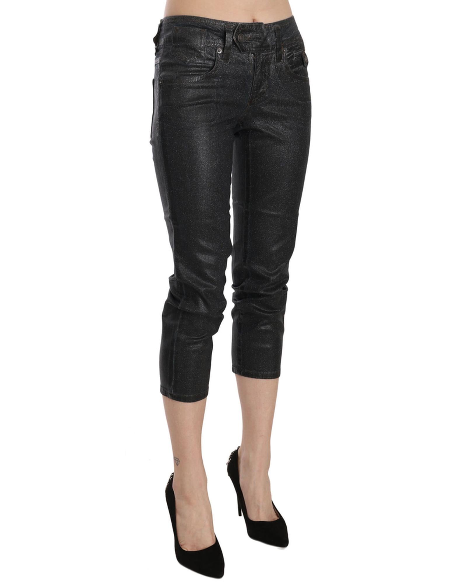 New GALLIANO Mid Waist Slim Leg Cropped Jeans W24 US Women