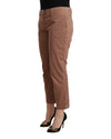 100% Authentic COSTUME NATIONAL Mid Waist Cotton Tapered Cropped Pants with Logo Details 38 IT Women