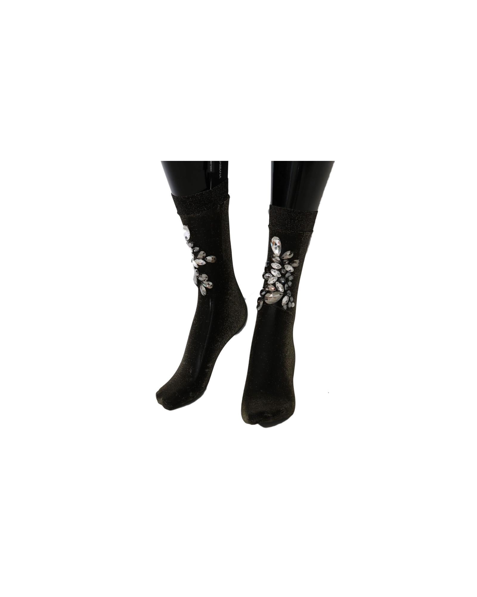 Embellished Stretch Mid Calf Stockings by Dolce & Gabbana S Women