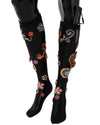 Dolce & Gabbana Black Sequined Crystal Stockings S Women