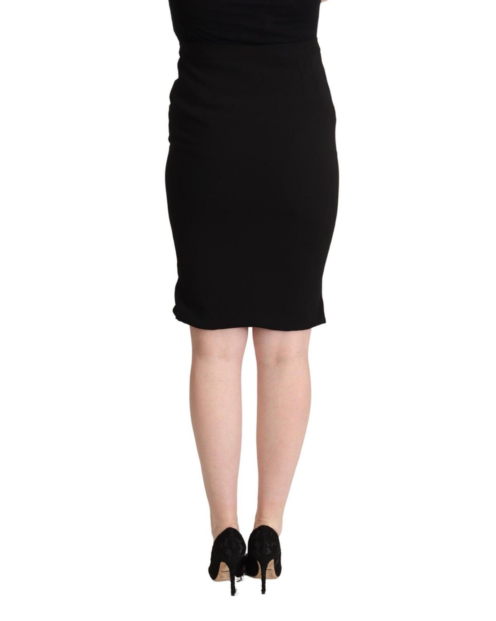 Pencil Cut High Waist Skirt with Logo Details 36 IT Women