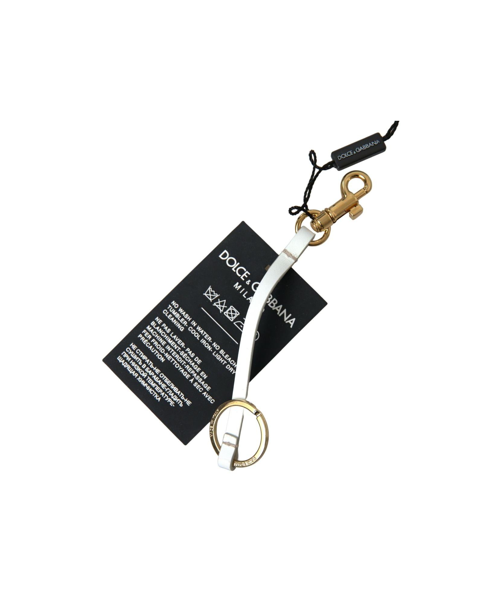 Dolce & Gabbana Women's Black Silicone DG Logo Gold Brass Keychain - One Size