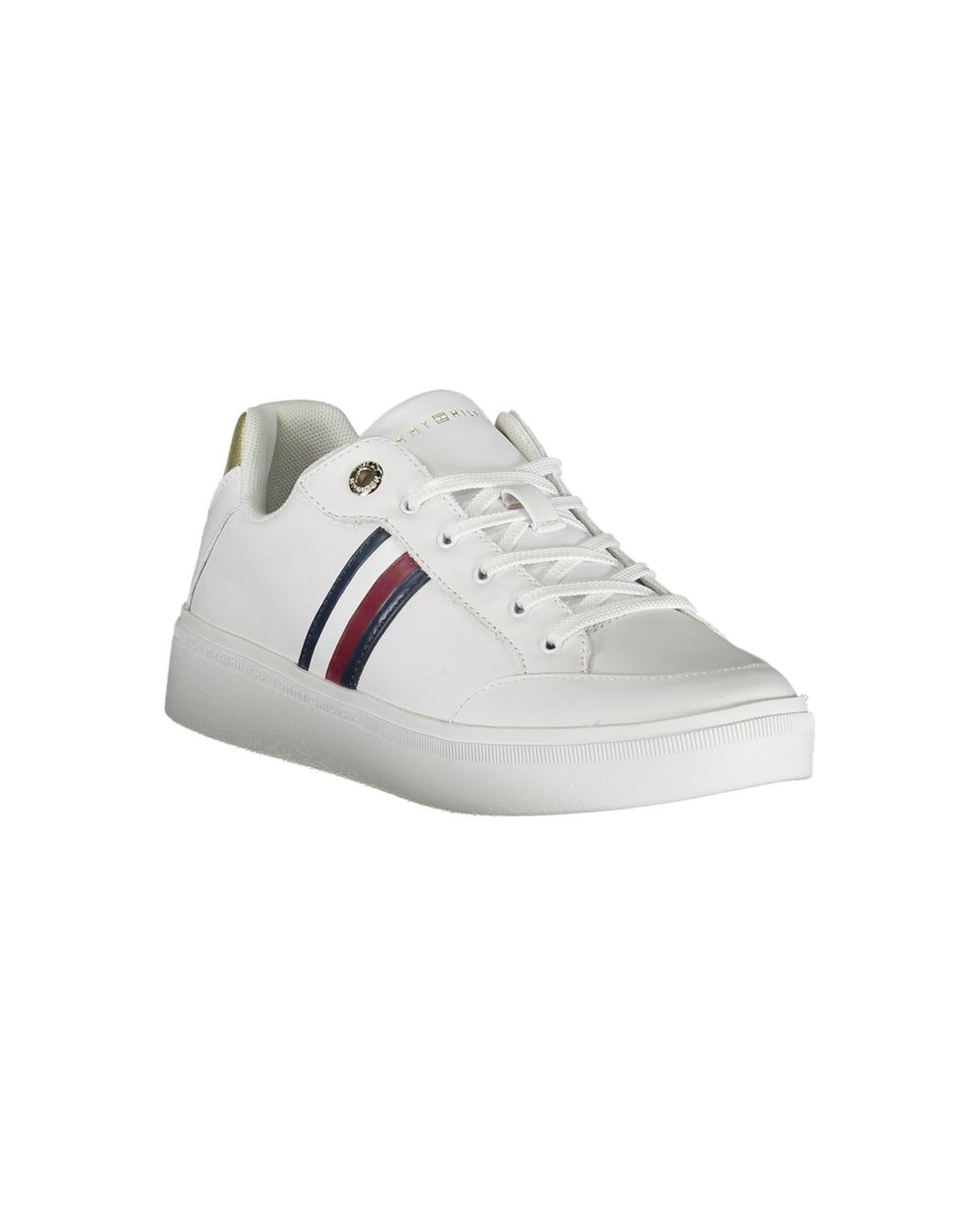 Tommy Hilfiger Women's White Polyester Sneaker - 40 EU