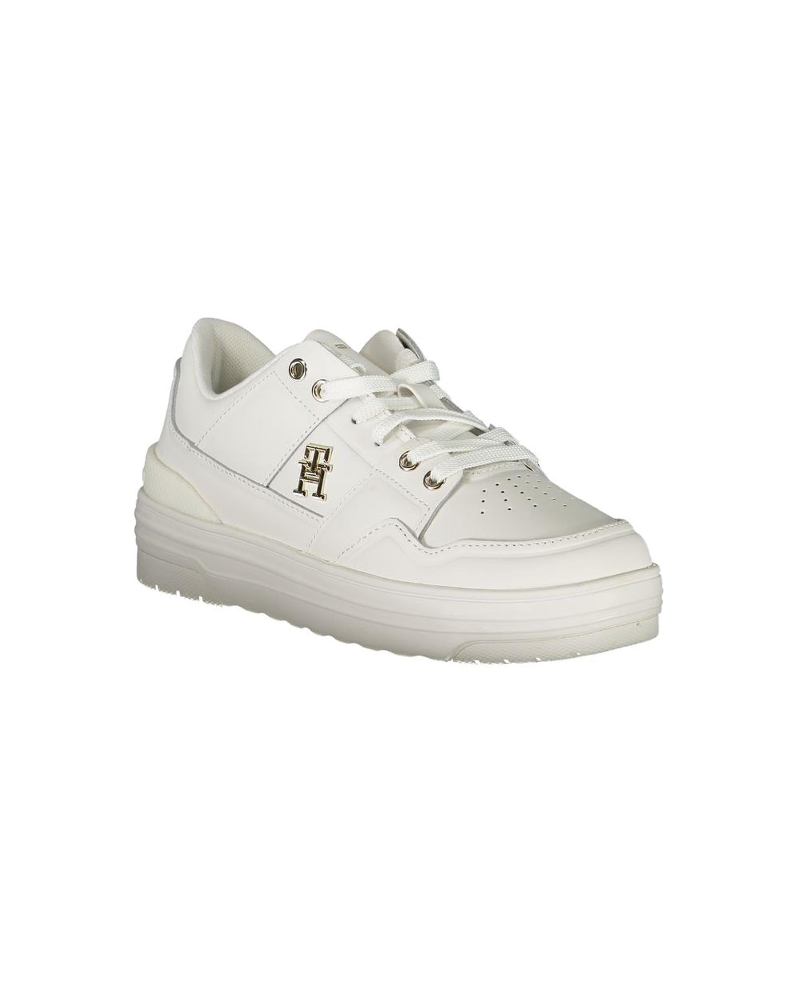 Tommy Hilfiger Women's White Polyester Sneaker - 41 EU