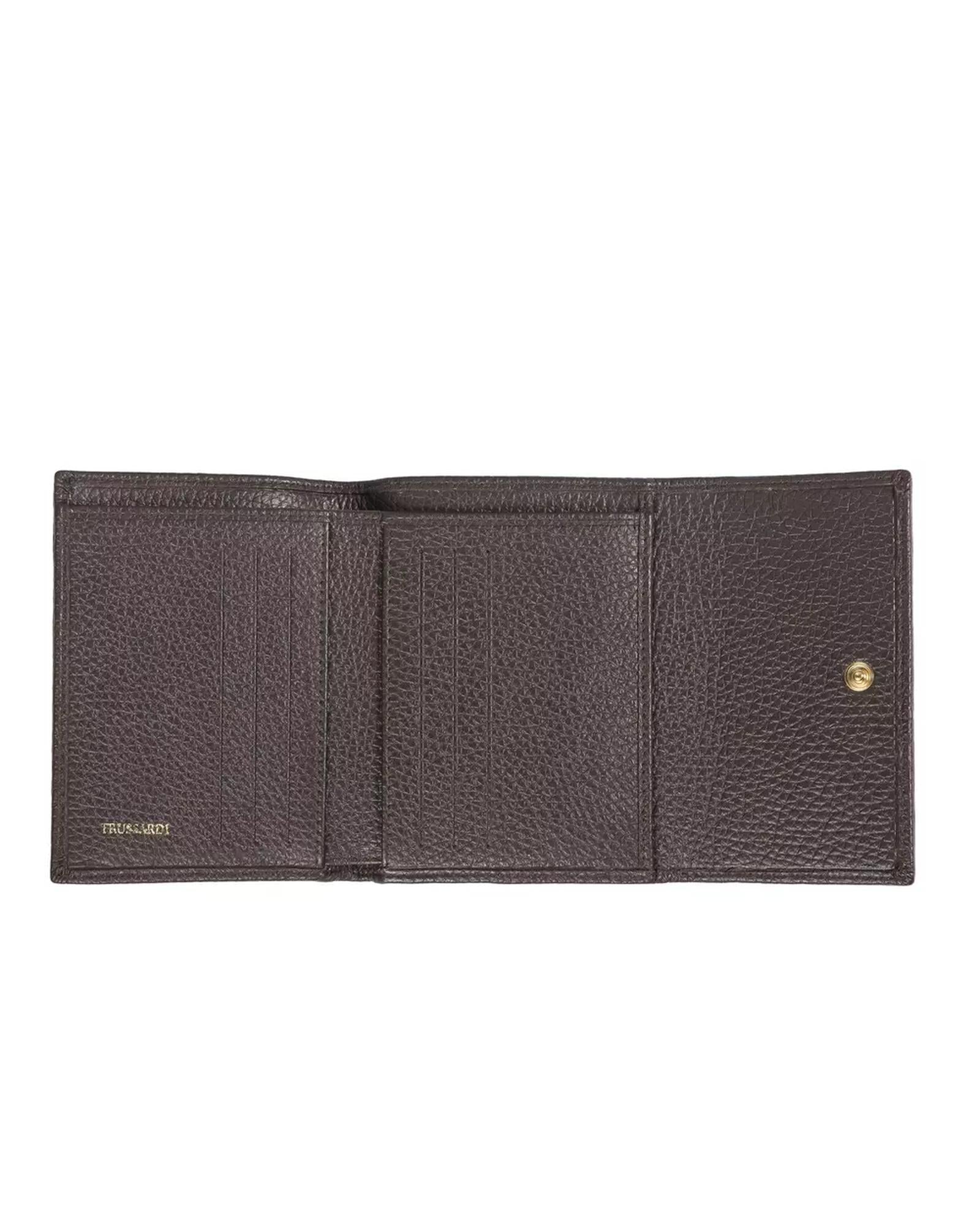 Embossed Leather Womens Wallet with Press Button Closure One Size Women