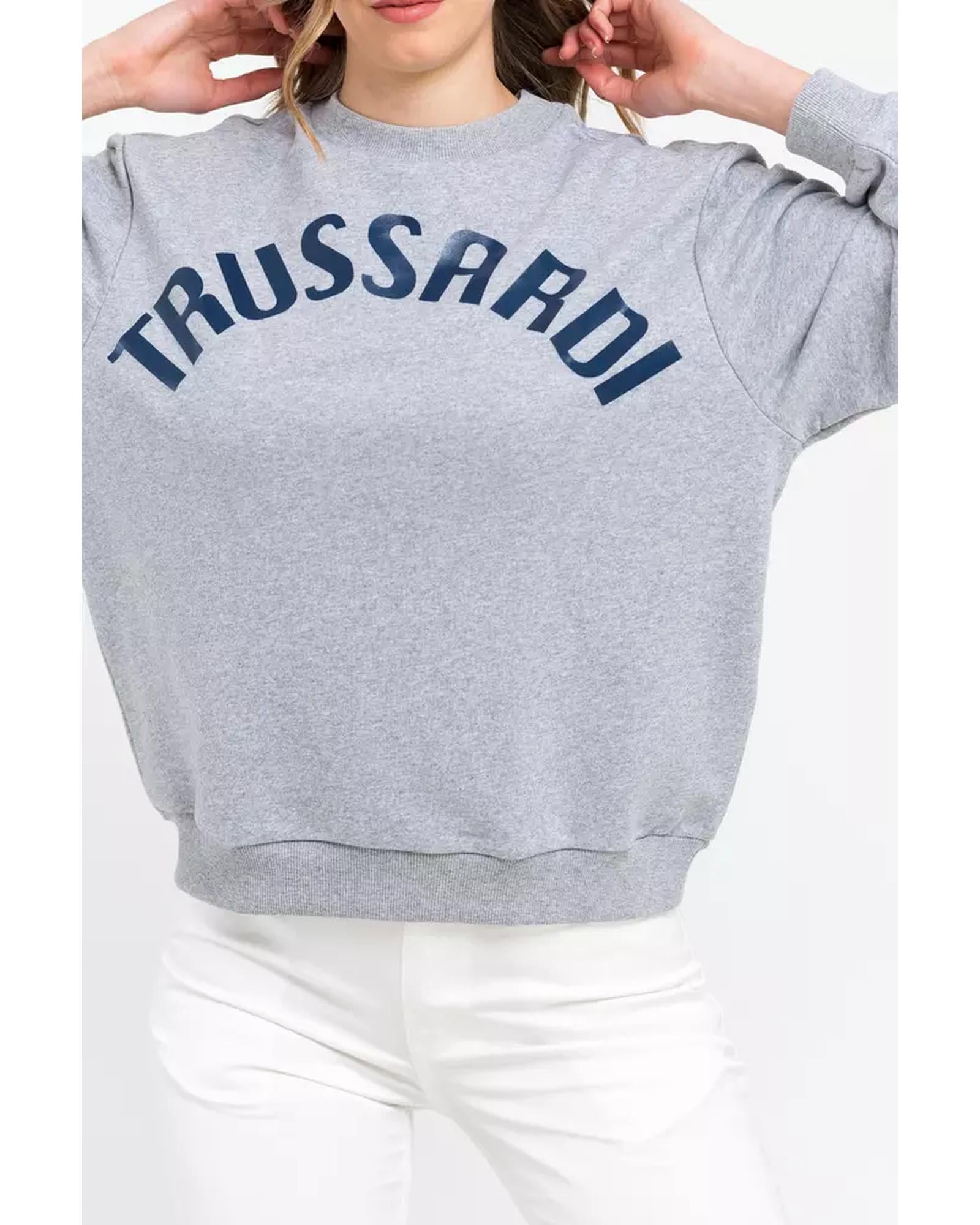 Oversized Round-neck Sweatshirt with Maxi Lettering XS Women