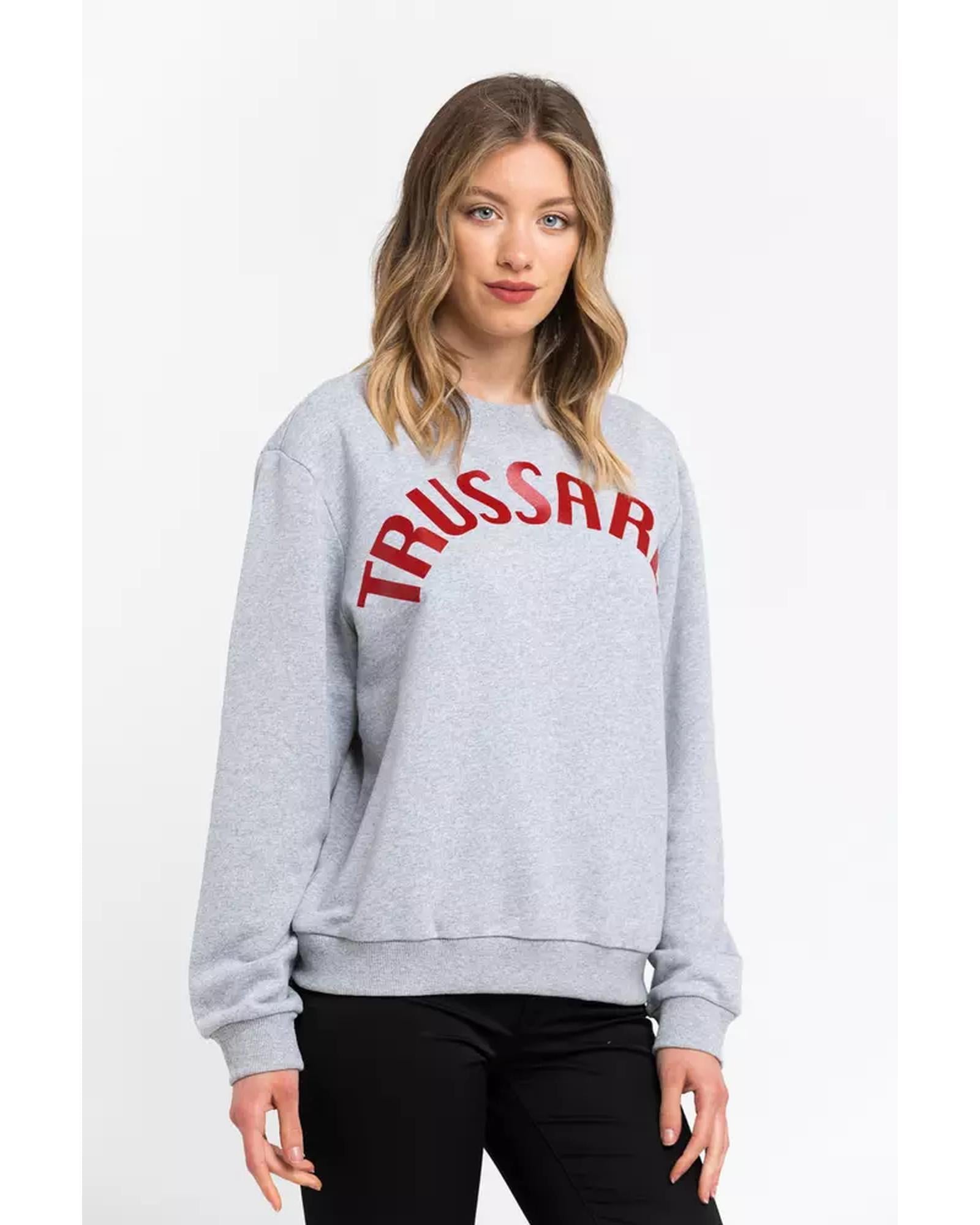 Oversized Round-neck Sweatshirt with Maxi Lettering XS Women